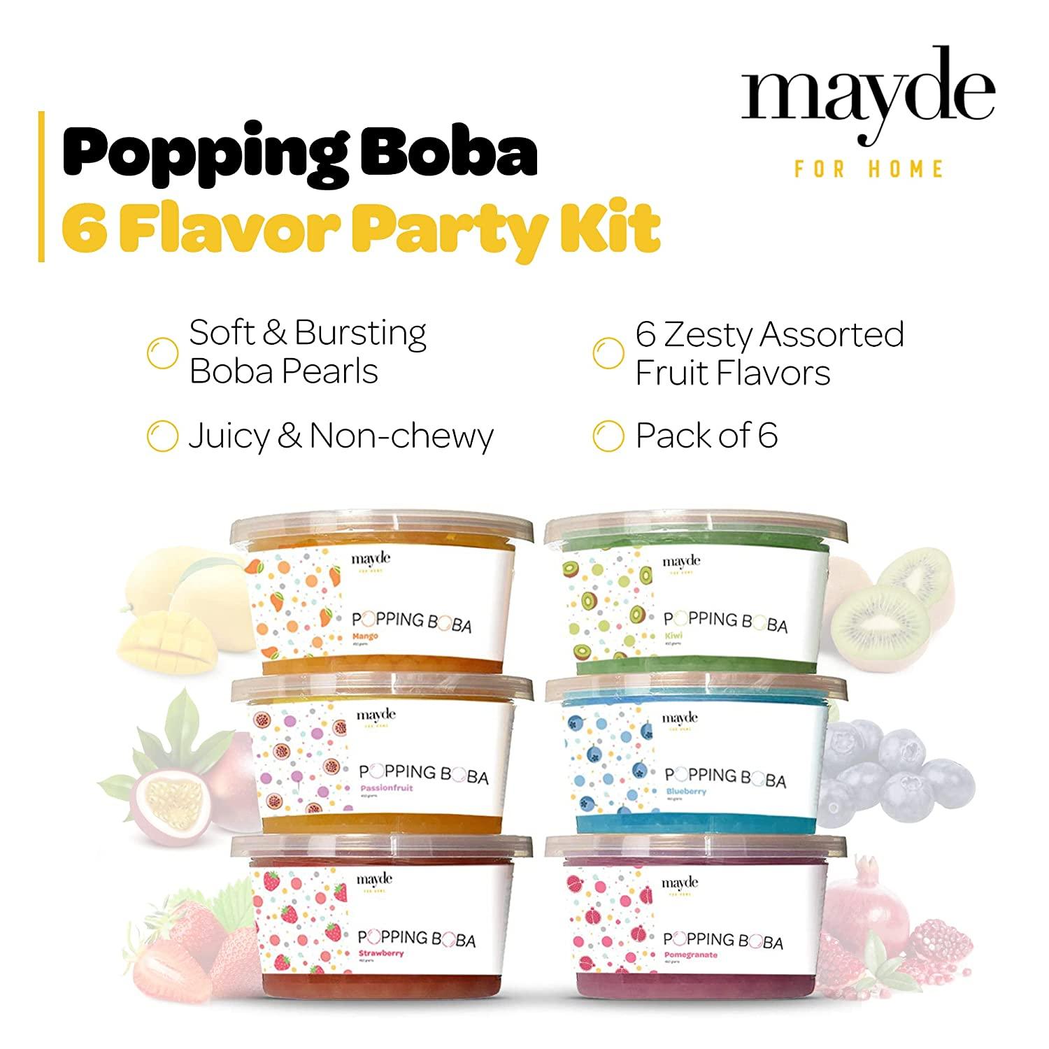 Mayde Bursting Popping Boba Pearls Strawberry Mango Passion Fruit Kiwi