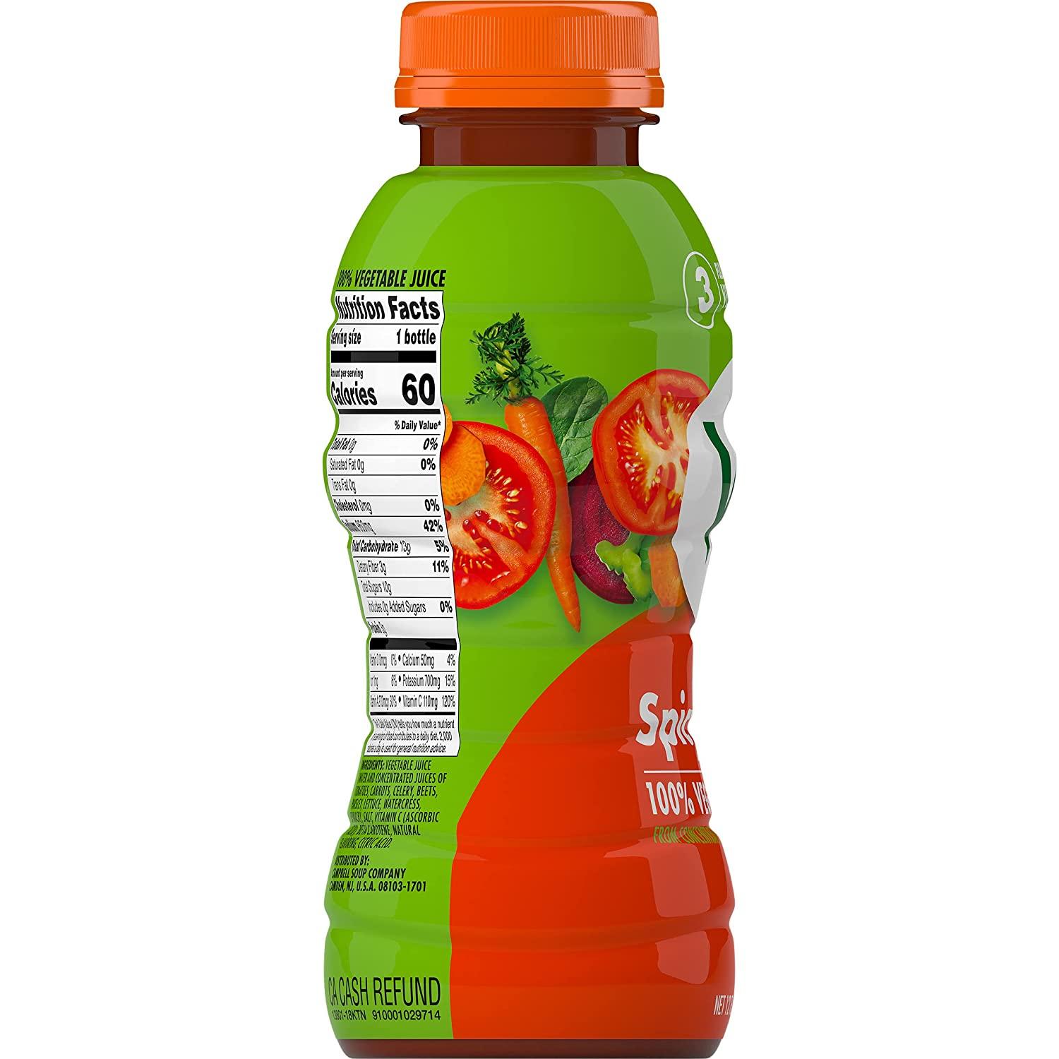 V8 Spicy Hot 100 Vegetable Juice Vegetable Blend With Tomato ...