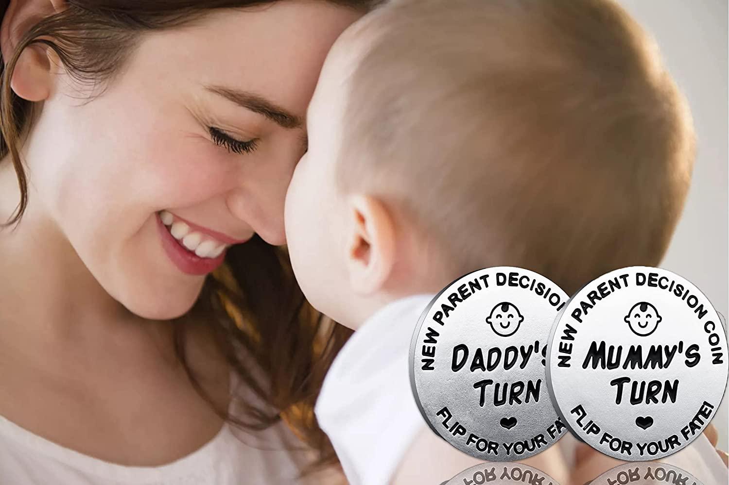 New Parent Decision Making Coin Funny Gift for First-Time Moms