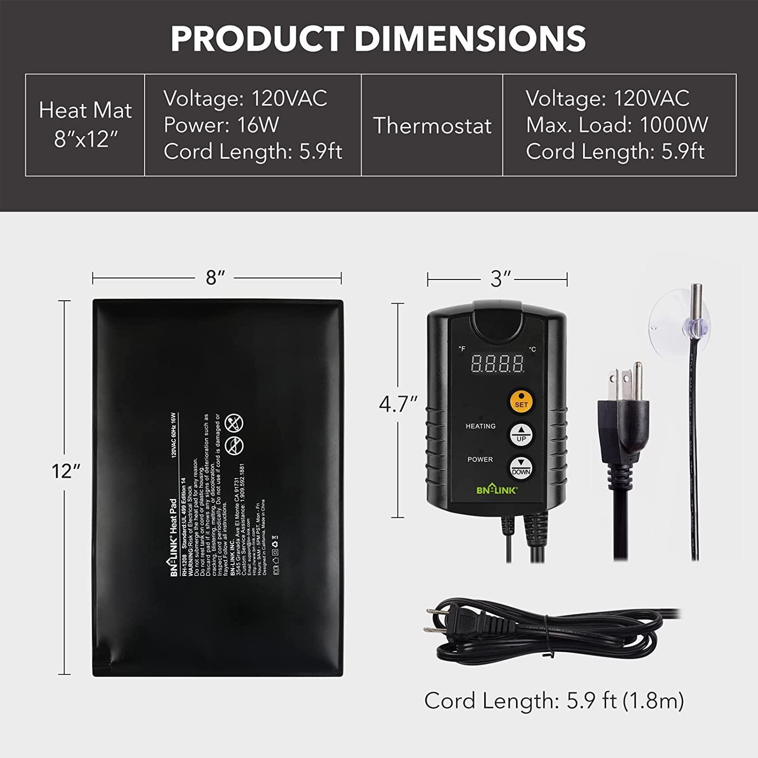 Reptile Heating Pad Controller Set X 12 Under Tank Terrarium