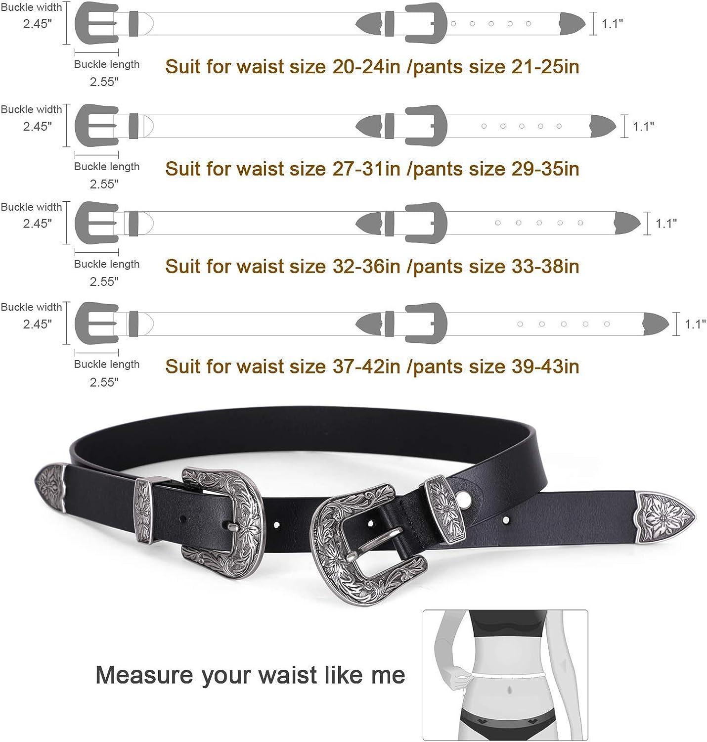 JASGOOD 3 Pack Women’s Leather Belts for Jeans Pants Fashion Ladies Belt  with Gold Buckle at  Women’s Clothing store