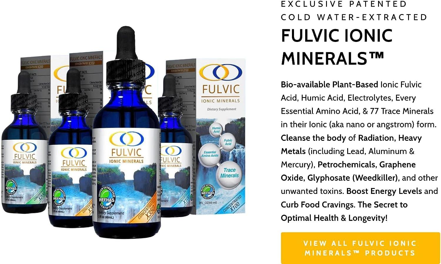 Optimally Organic Water Extracted Fulvic Ionic Minerals X200 6 Month Suppy Patented