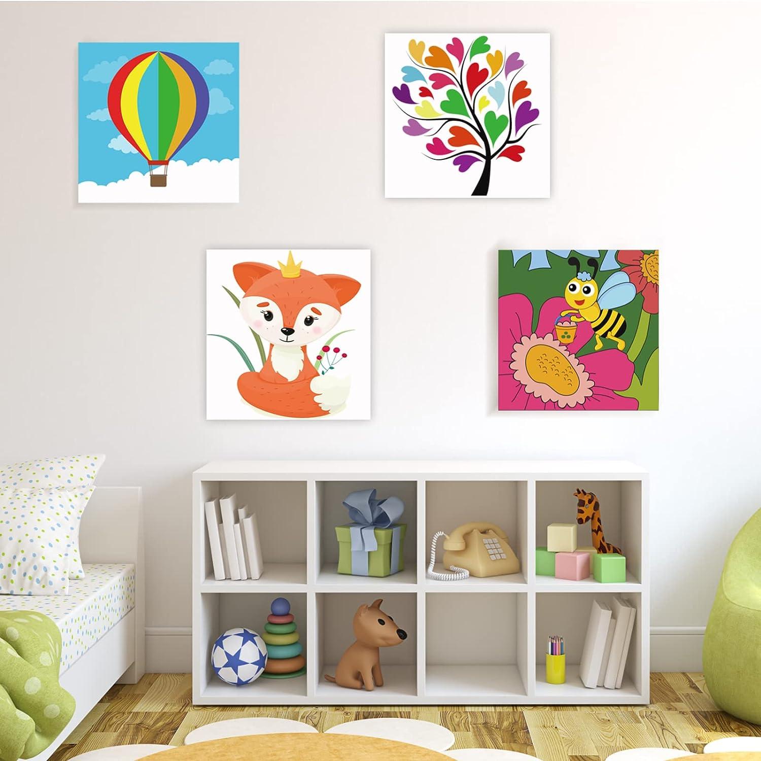 Aosemili Acrylic Paint Set for Kids 4 PreStenciled Painting Canvas