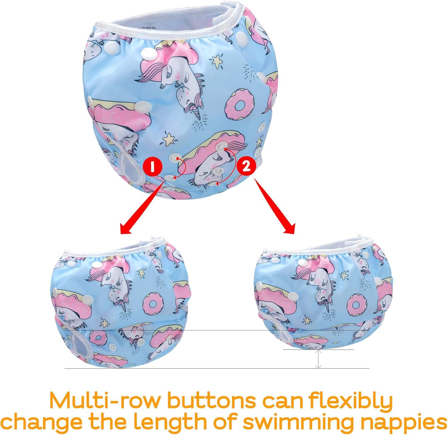 Buy Luxja Reusable Swimming Diapers for Babies Adjustable 2-Pack