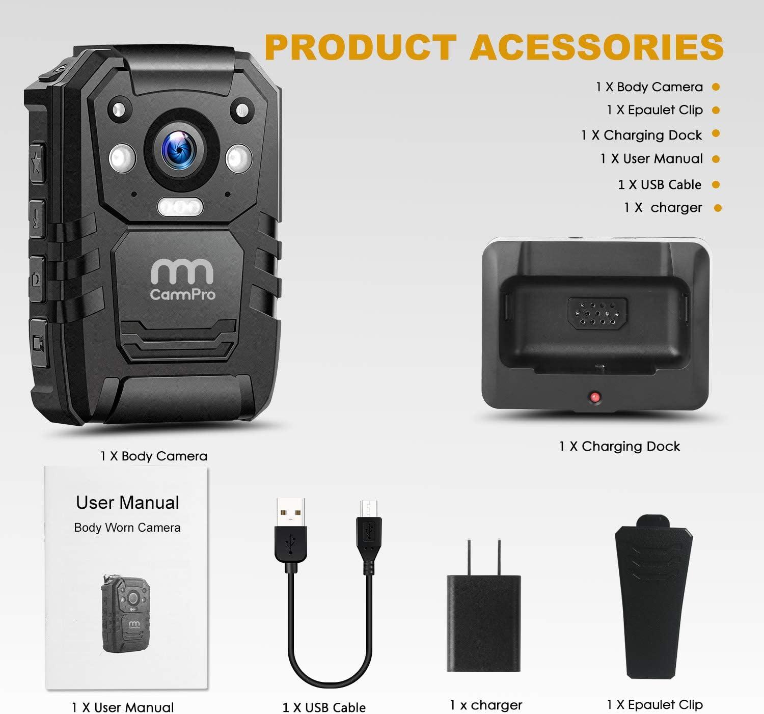 Philips Body Worn Camera Night Vision 1080P HD Law Enforcement Recorder  VTR8101