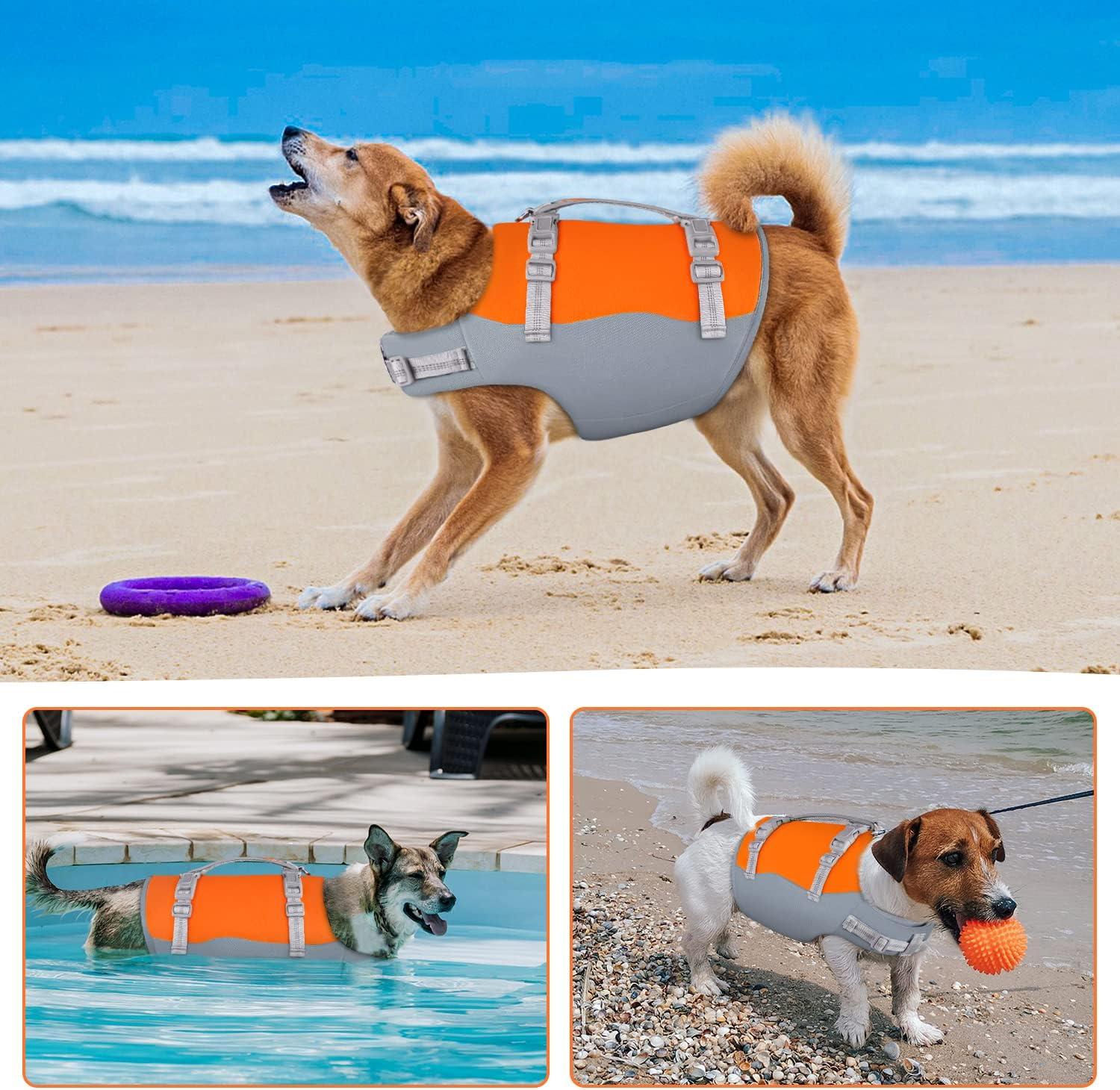 Dog Life Jacket, JuJubak Ripstop Dog Life Vest for Boating Swimming