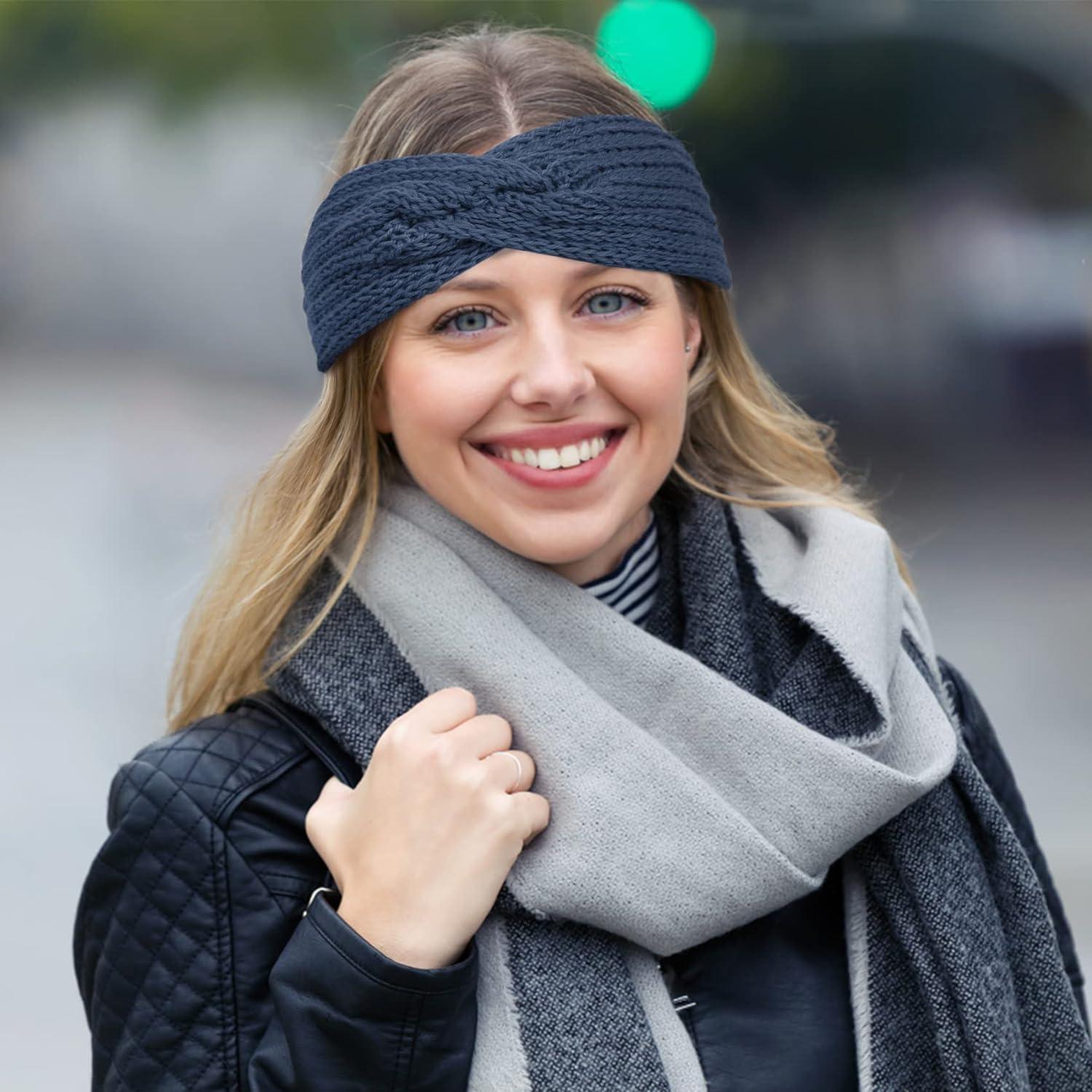 Chalier 4 Pack Winter Headbands for Women Knitted Ear Warmer