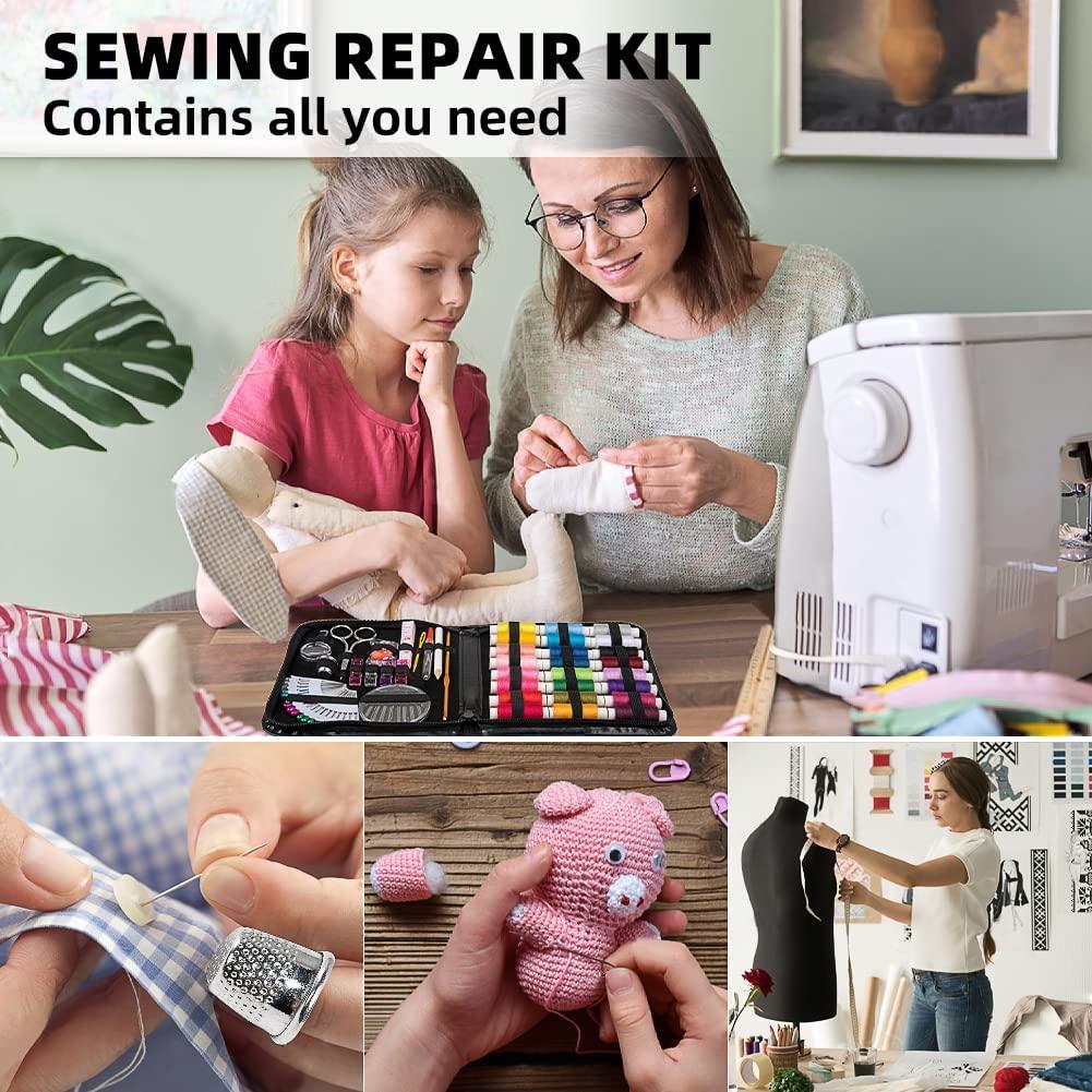 Sewing Kit for Adults and Kids 24 Color Threads Beginners Sewing Supplies  Filled Sewing Needle and Thread Kit Scissors Thimble and Clips etc for  Travel Family - China Sewing Kit and Sewing