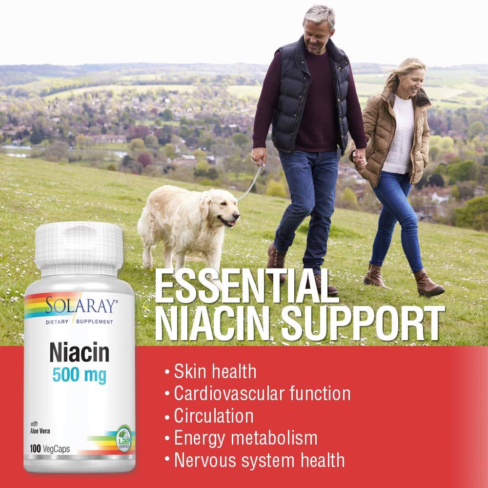 Solaray Niacin 500 mg, Vitamin B3 Skin Health, Cardiovascular
