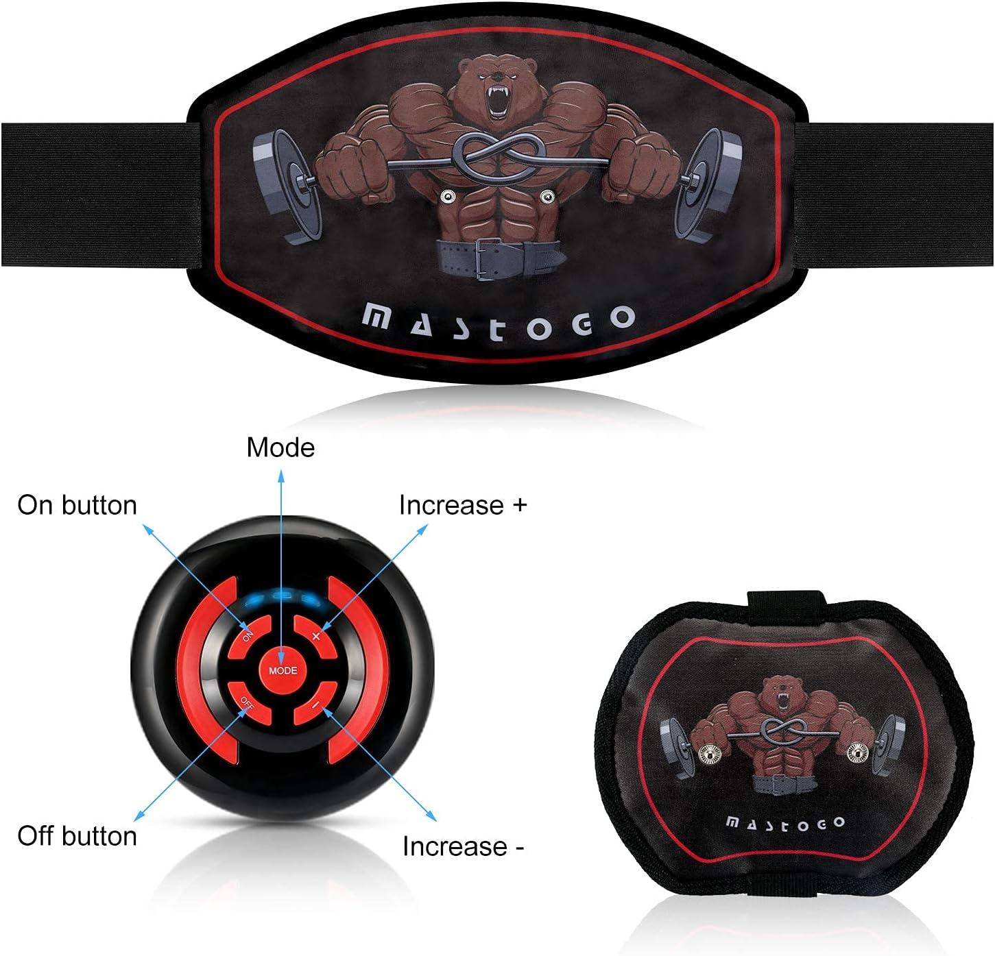 MASTOGO Electronic Abs Toning Training Belt - 9 Modes Pulse Abdominal  Stomach Machine EMS Waist Trimmer Equipment Ab Fitness Workout Stimulator  for Men Women Belly Arm Leg Muscle Pain Relief Device