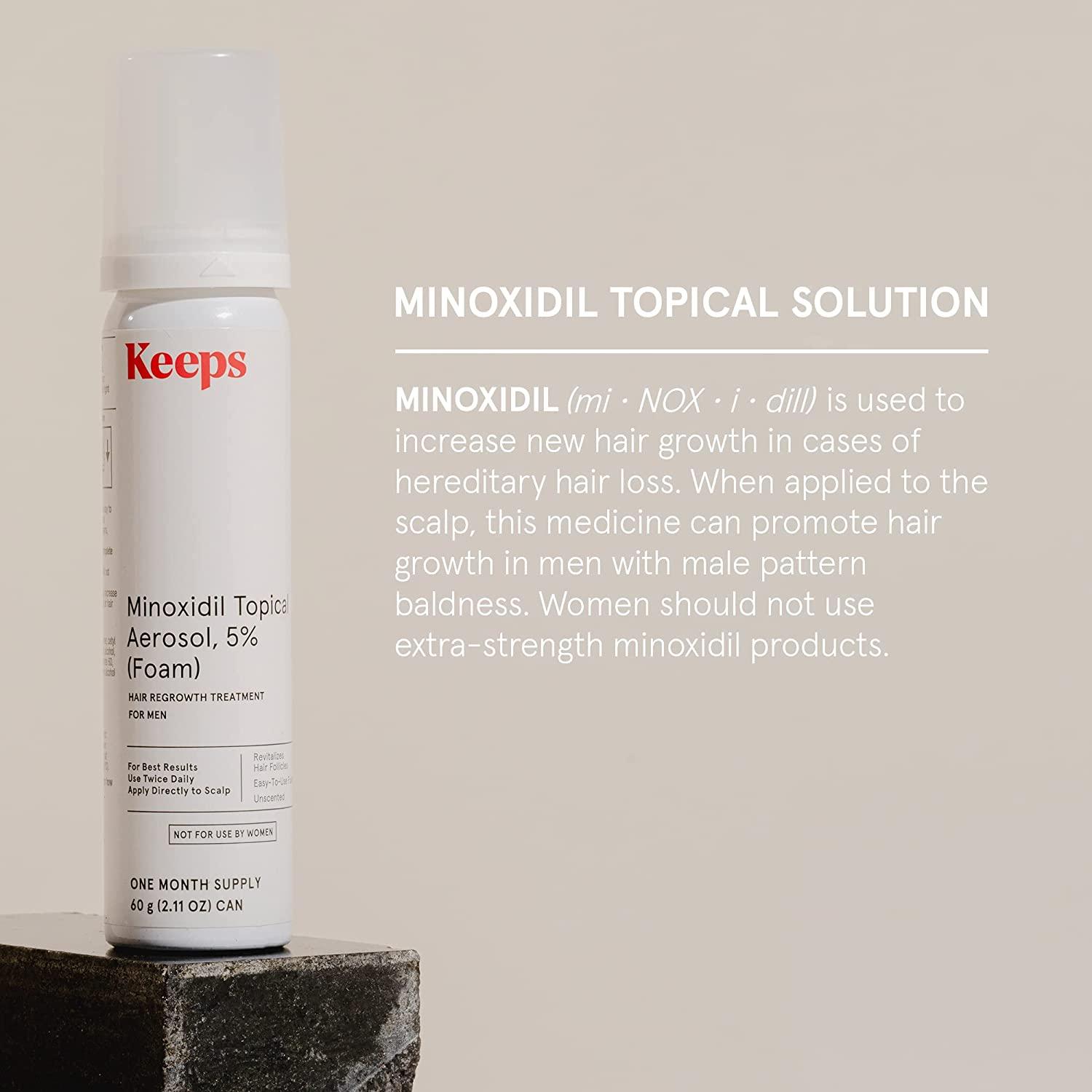 Keeps Minoxidil for Men Topical Hair Loss Aerosol Minoxidil Foam 5%, Hair  Growth Treatment - Slows Hair Loss & Promotes Hair Regrowth - 3 Month  Supply (3 x  Bottles) - For Thicker, Longer Hair