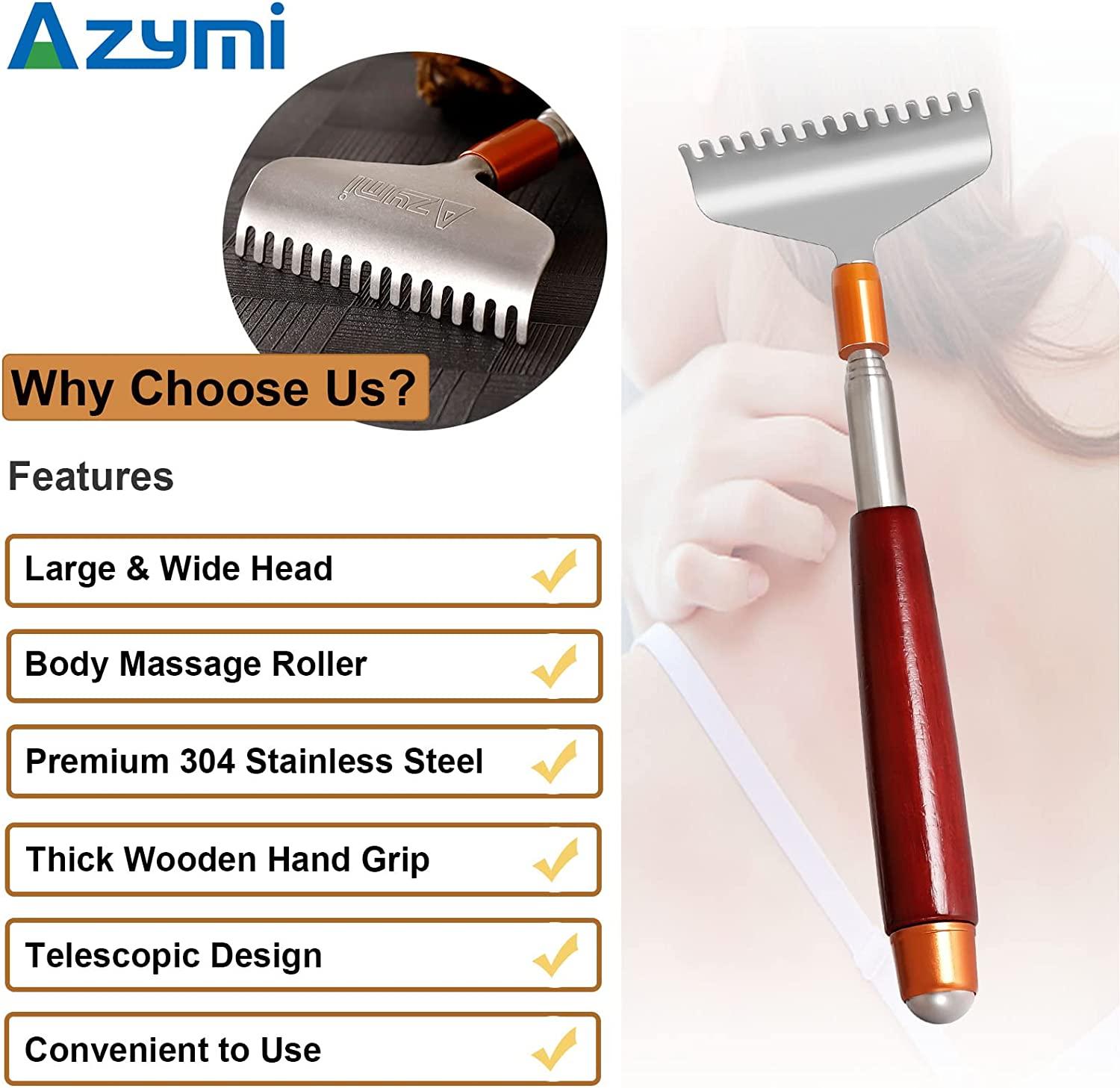 Back Scratcher Long Oversize, Azymi Telescoping Back Scratcher for Men Adults Extendable with