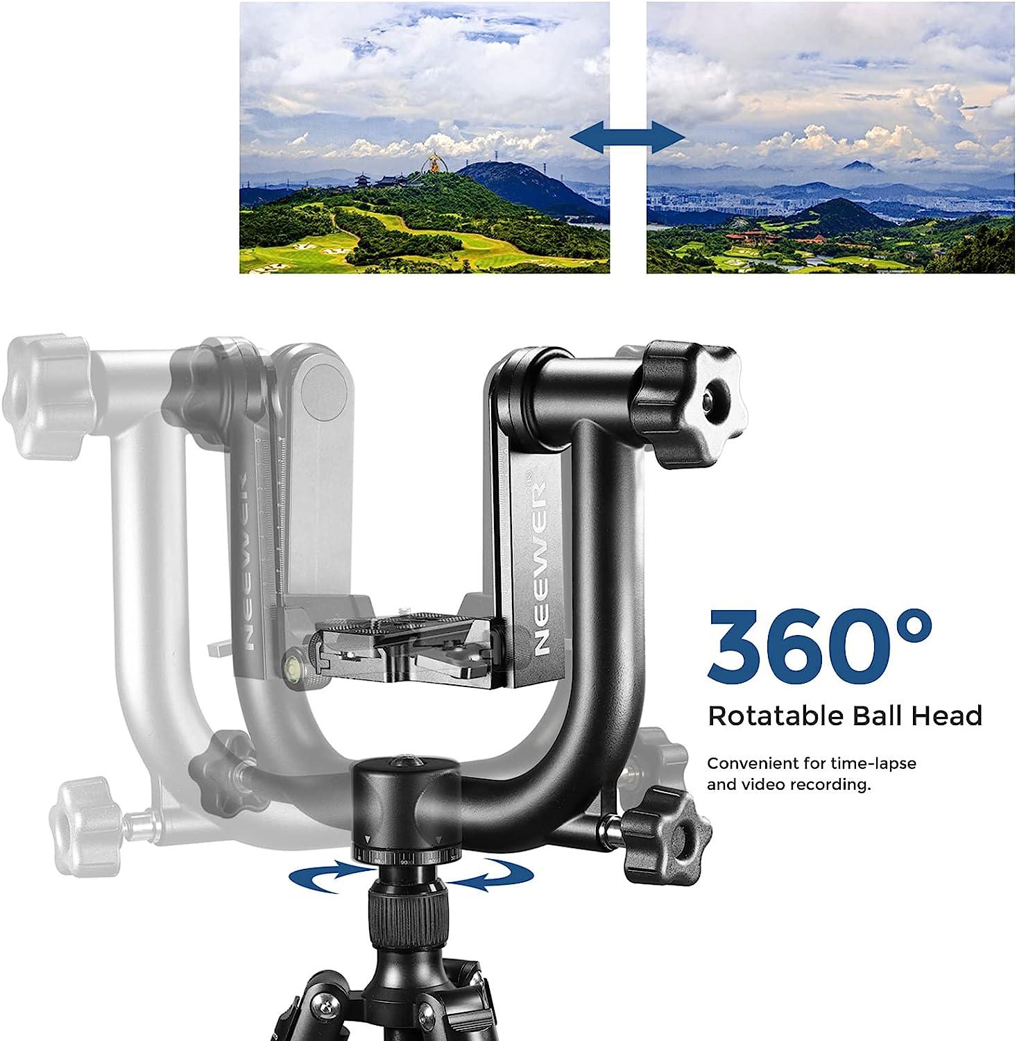Panorama Gimbal Stativkopf – Präzise Kameraführung für Teleobjektive, 99,99