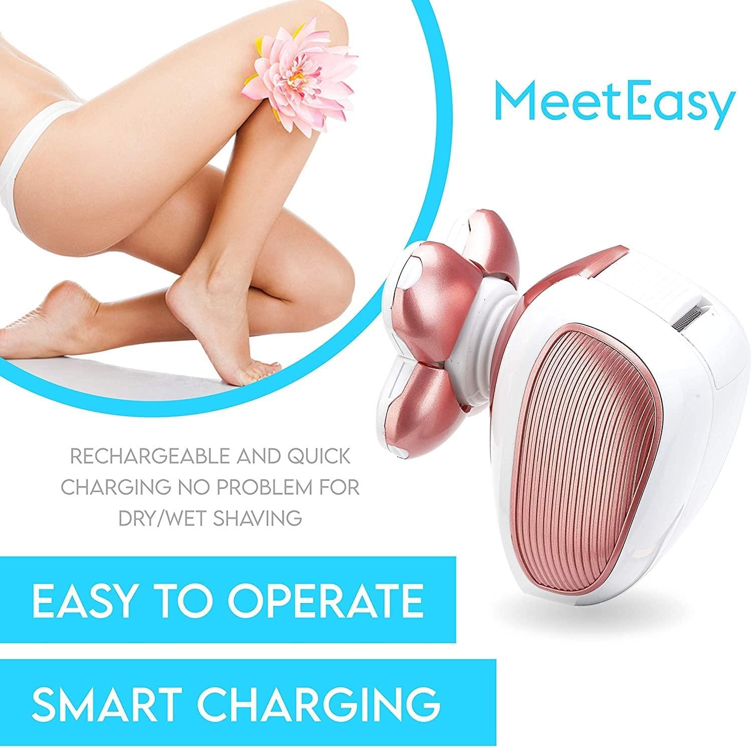 Meeteasy Electric Leg Shaver for Women Rechargeable Painless Lady