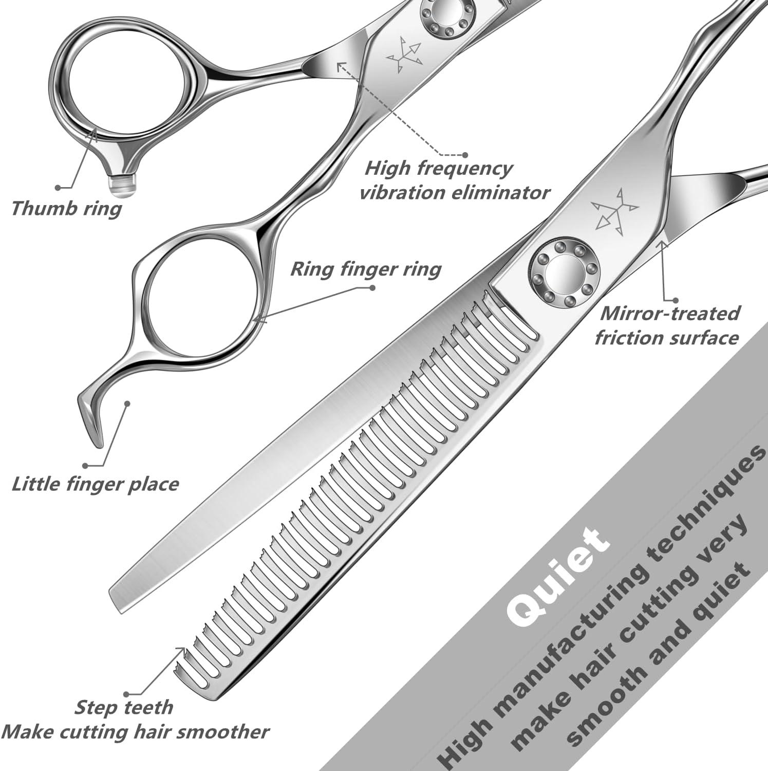 Fengliren High-end Professional Hair Thinning Scissors Hair Cutting Teeth  Shears Barber Hairdressing Texturizing Scissors Extremely Very Sharp 6.5  Inch Stainless Steel Alloy For Men Women Salon & Home 6.5inch Thinning  Shears |
