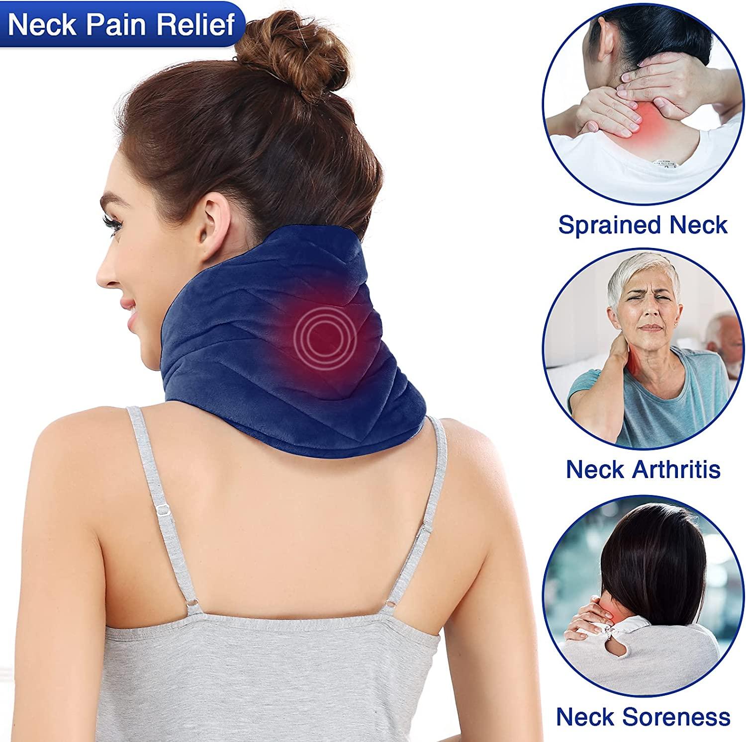 JOBYNA Heating Pad for Neck, HandsFree Electric Heated Neck Wrap for