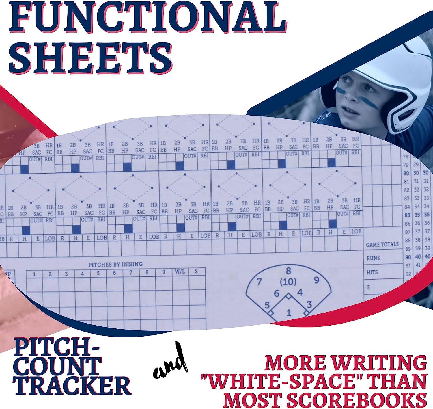 Covey Baseball Softball Scorebook Side by Side Format (50 Games