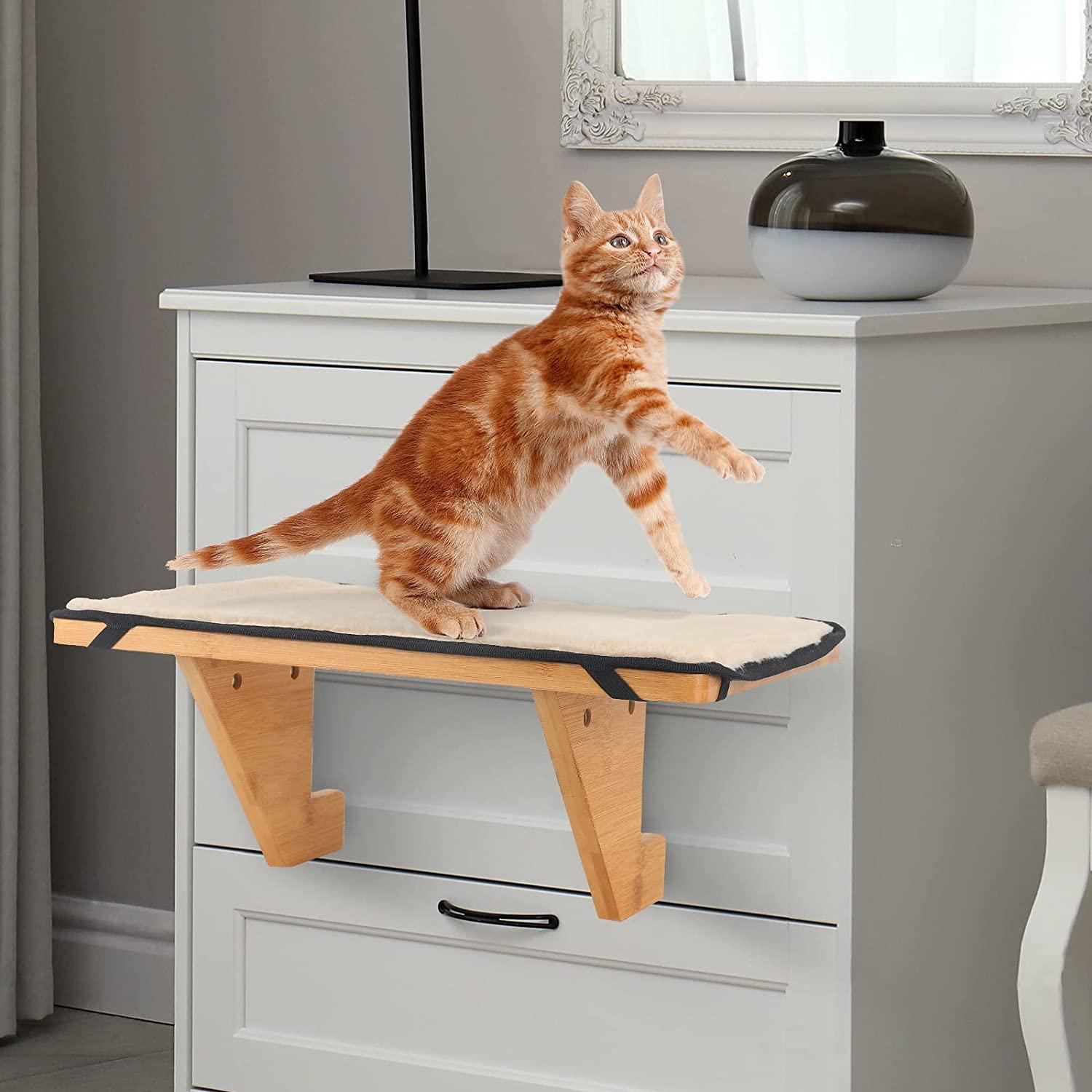 Hooxincci Cat Window Perch, Wall Mount Cat Window Hammock for Indoor Cats, Durable Sturdy