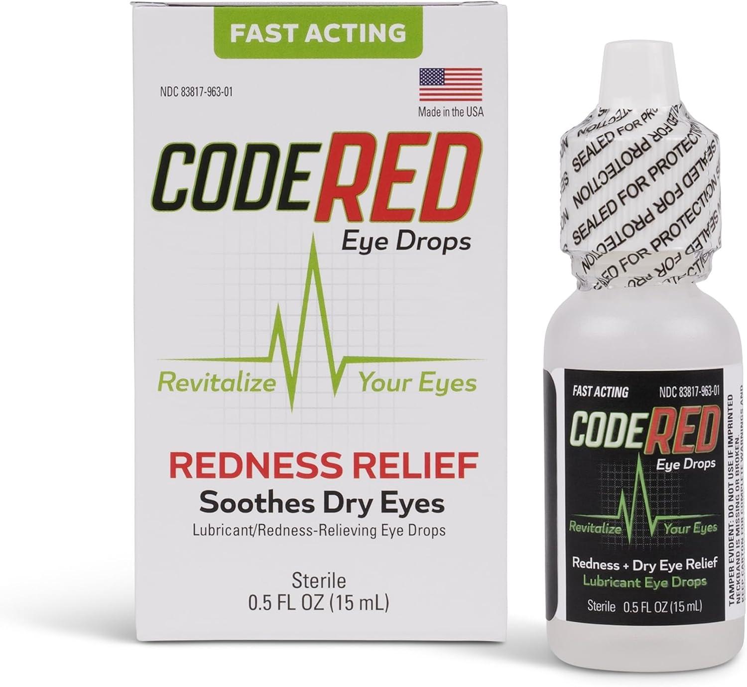 Code Red Eye Drops - Soothing Redness Relief & Cool Dry Eye Relief for  Revitalizing Red Eyes - Lubricating Dry Eye Drops | Buy Now with Express  International Delivery | GoSupps.com
