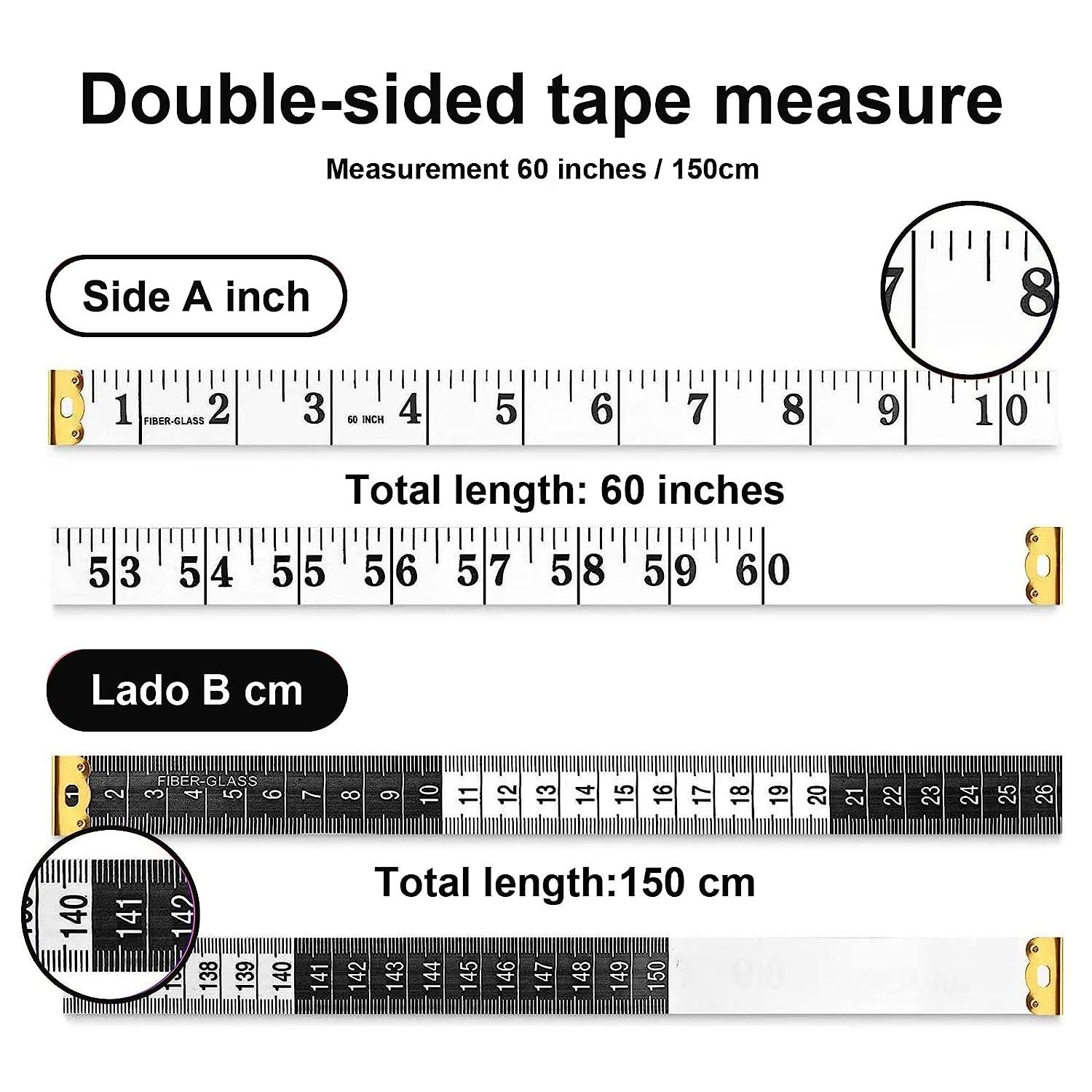 Cloth Tape Measure for Body 60 Inch Soft Dual Sided for Tailor Sewing  Metric Inch Measuring Tape 150cm 3 Pcs 