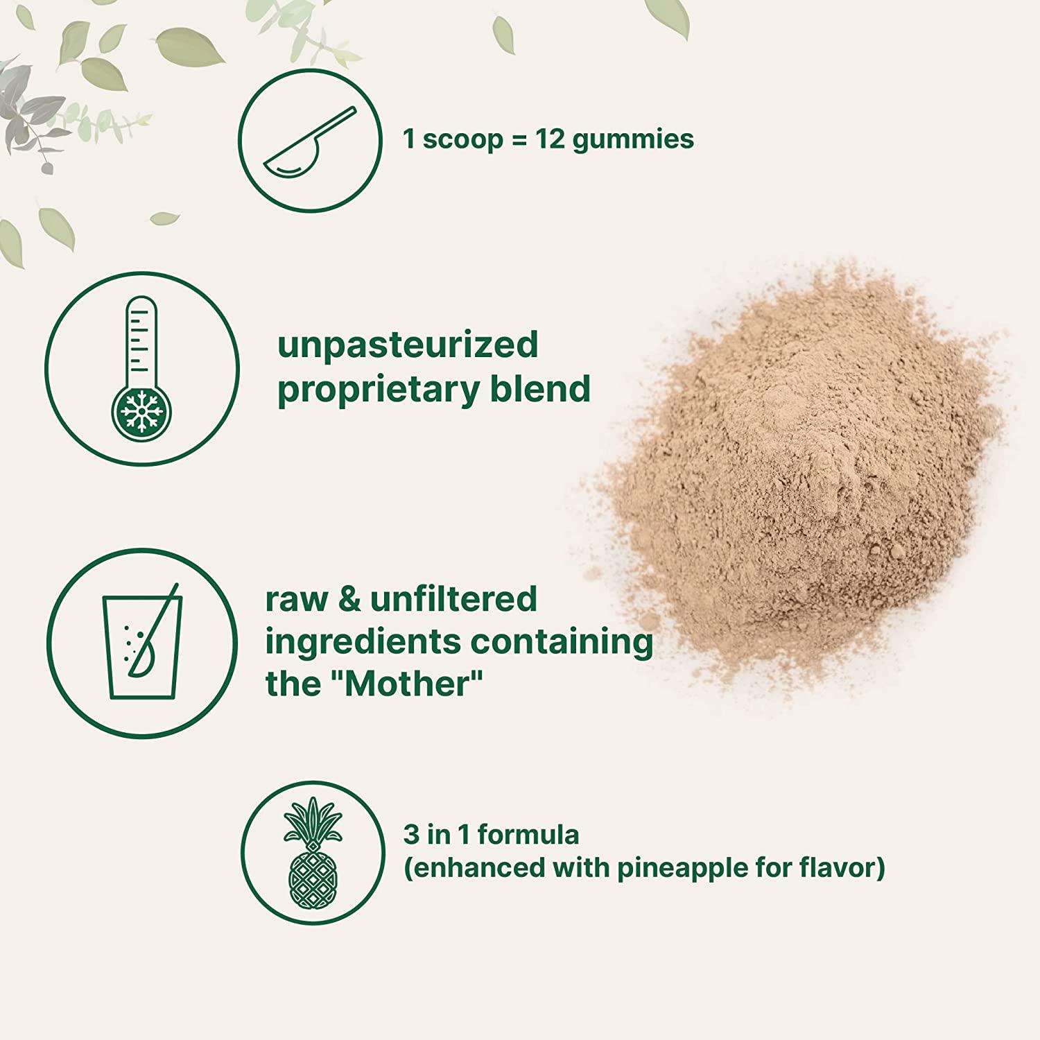 Organic Apple Cider Vinegar Powder with The Mother, Water Soluble, 10