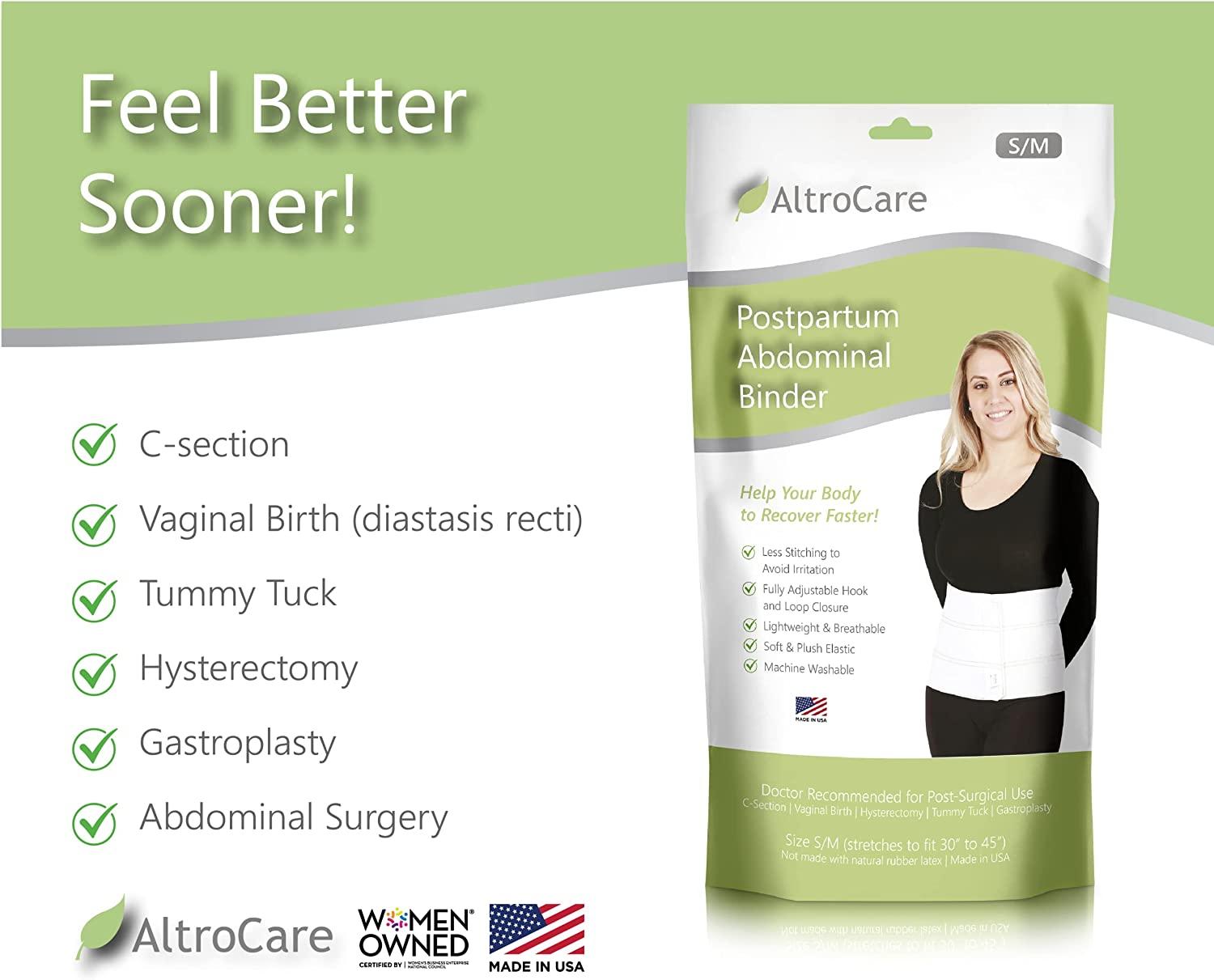 AltroCare 3 Panel Postpartum Abdominal Binder & Belly Band Size S/M