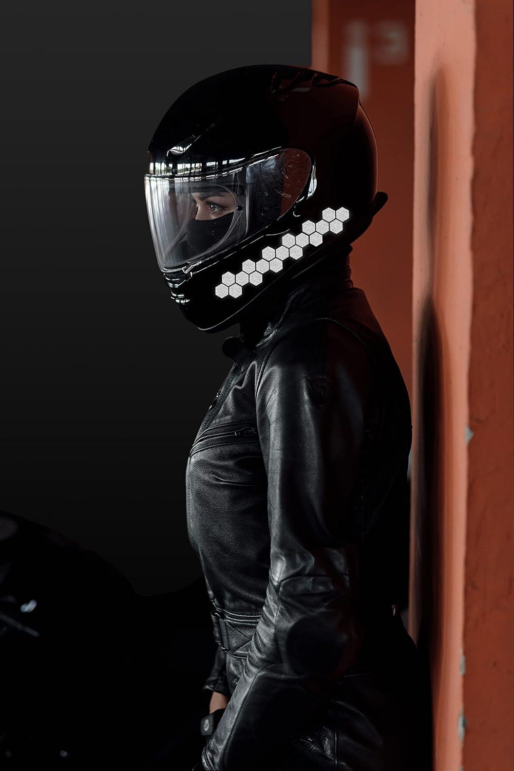 6 Adesivi Riflettenti Biomar Labs - Sticker Sicurezza Neri Per Bici, Casco E Scooter - Foto 12