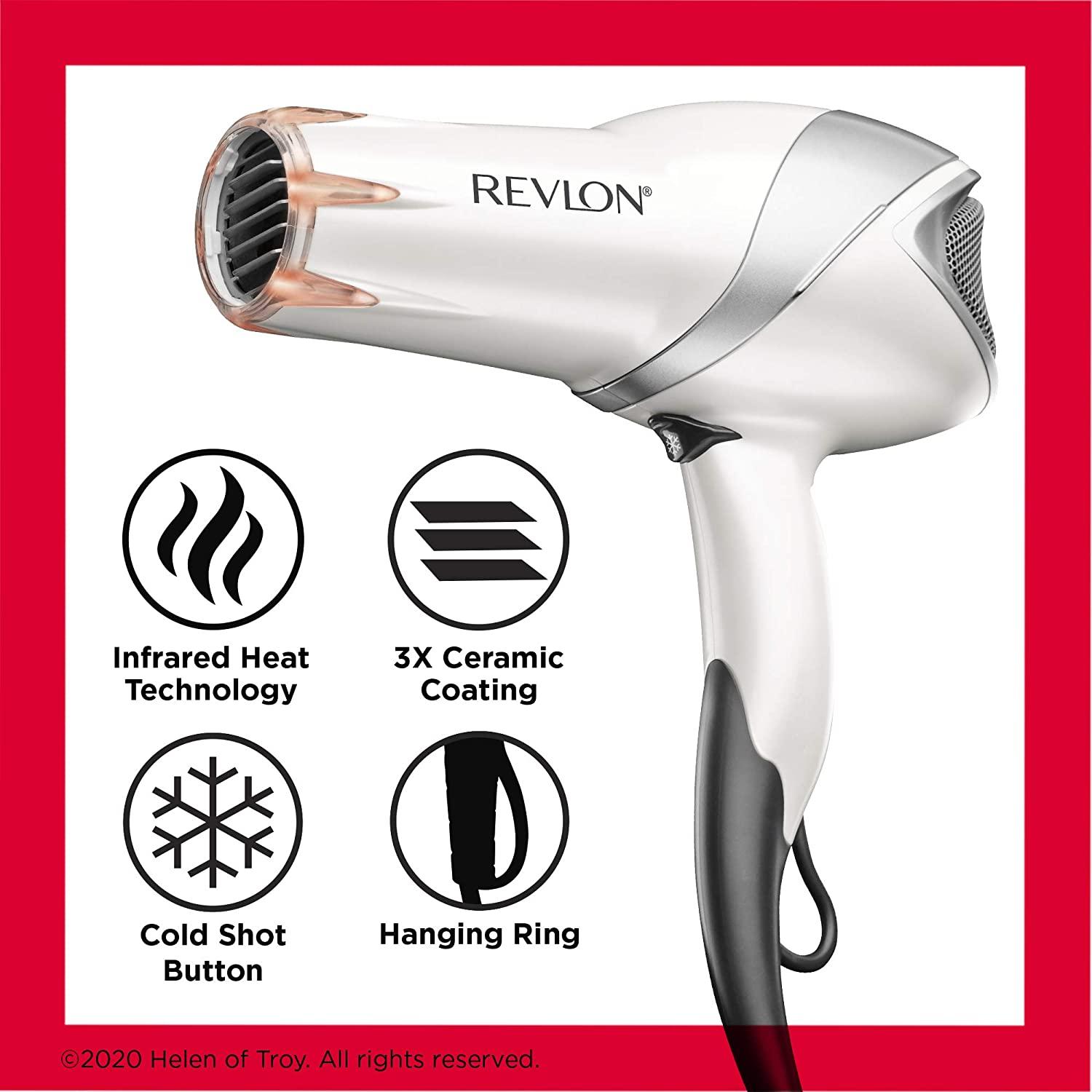 REVLON Infrared Hair Dryer 1875 Watts of Maximum Shine, Softness and