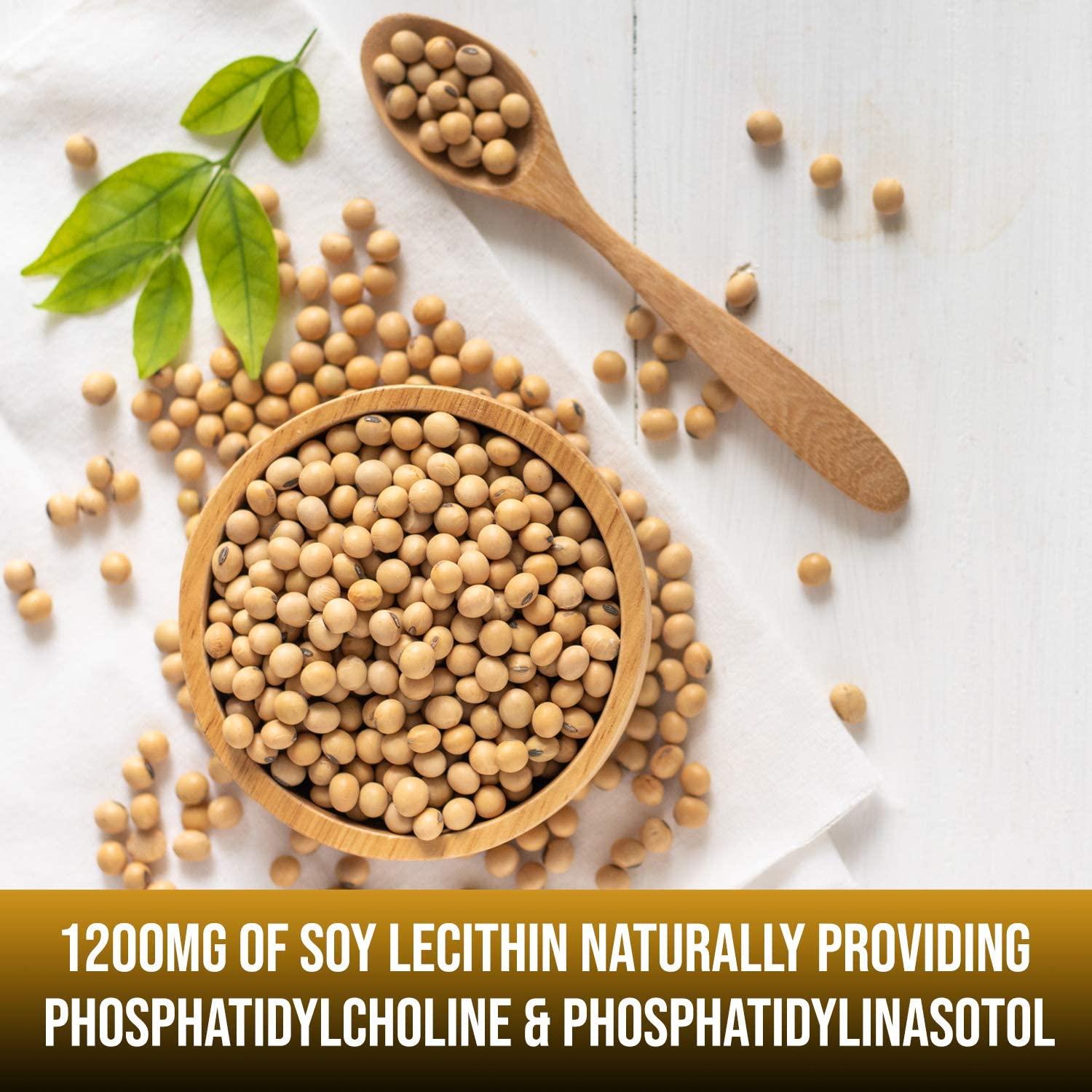 Soy Lecithin Capsules 1200mg (One a Day, 100 Softgels) Immune Support