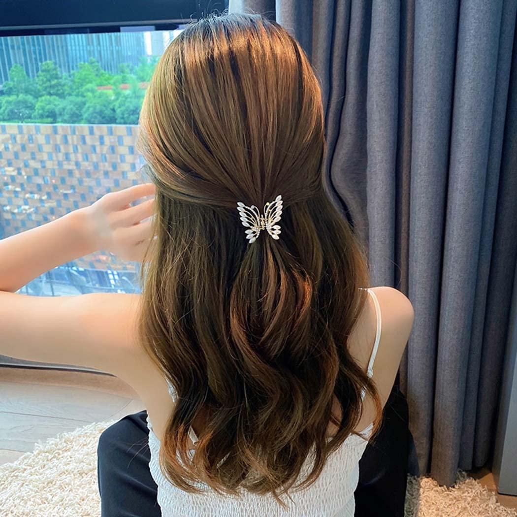 Bartosi Butterfly Mini Hair Claw Clips Pearl Mini Claw Clip Bride