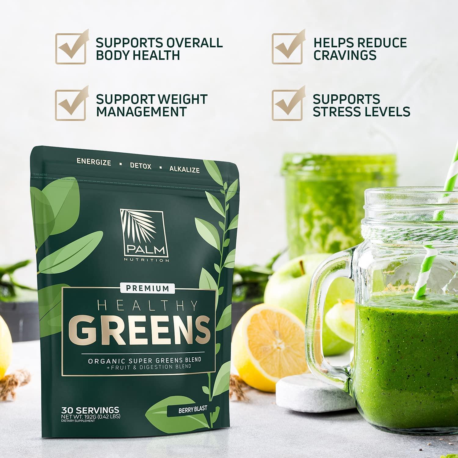 Healthy Greens Organic Superfood Powder (Berry Blast) Premium Super