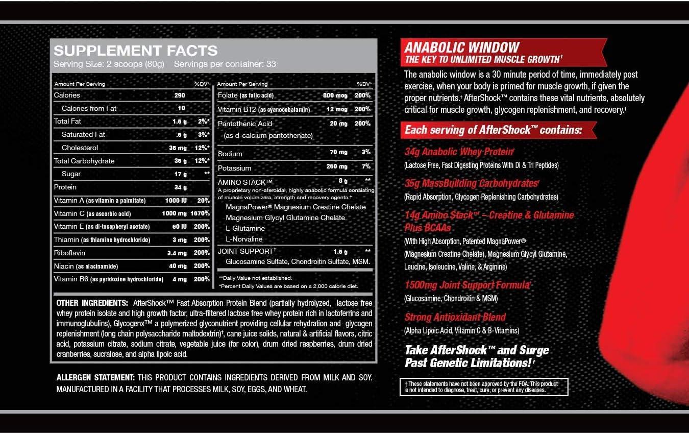 Myogenix Aftershock Post Workout, Unlimited Muscle Growth Anabolic