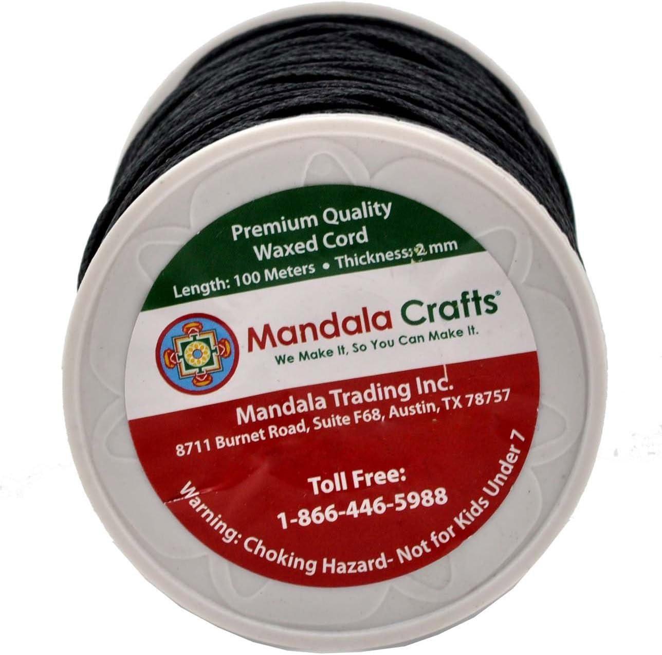 Mandala Crafts Black 1mm Waxed Cord for Jewelry Making - 109 Yds Black  Waxed Cotton Cord for Jewelry String Bracelet Cord Wax Cord Necklace String
