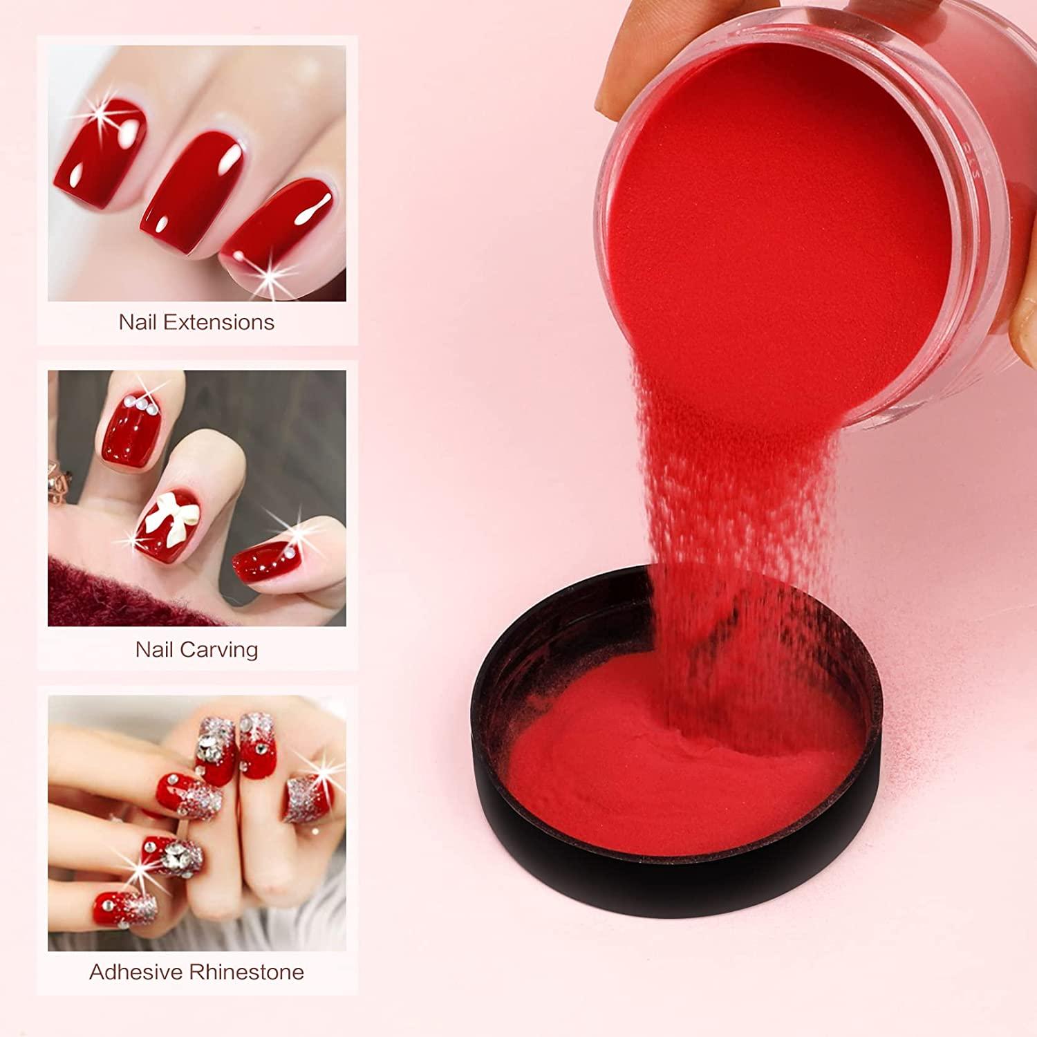 Morovan Nail Acrylic Powder Red Acrylic Nail Powder 2oz