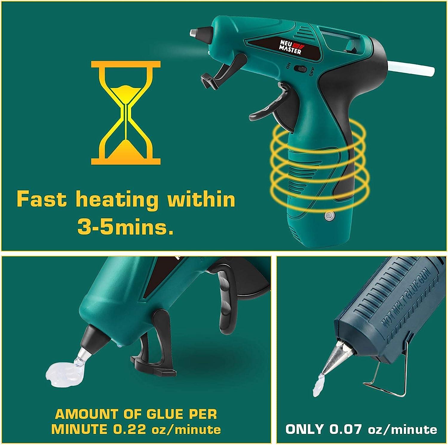 Hot Glue Gun, 20V Cordless Glue Gun with 30 Pcs Full Size Sticks, Drip-Free Fast