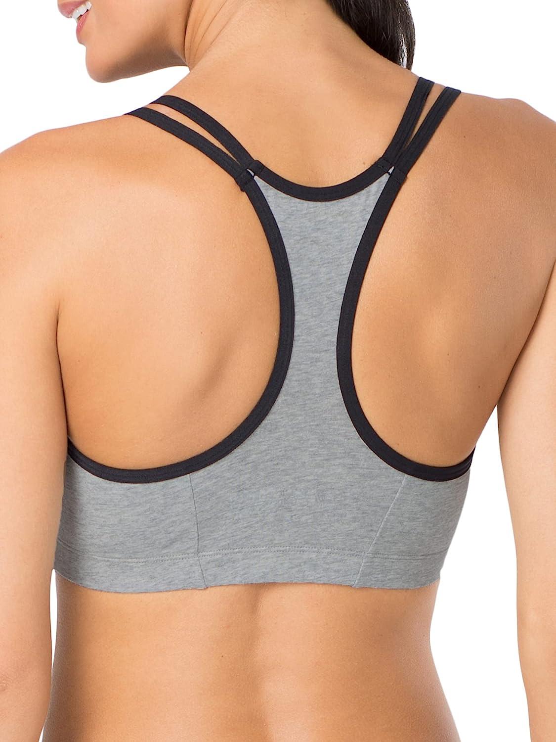 Fruit Of The Loom Women's Tank Style Cotton Sports Bra 3-pack Rose