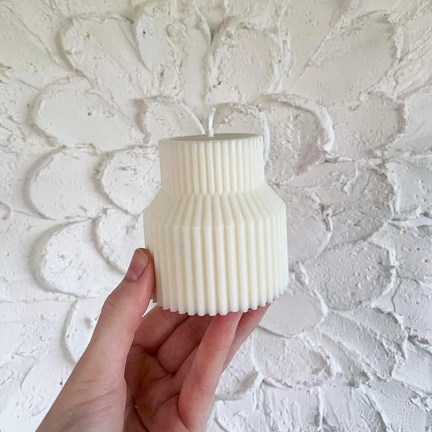 Ribbed Pillar Candle Silicone Mold