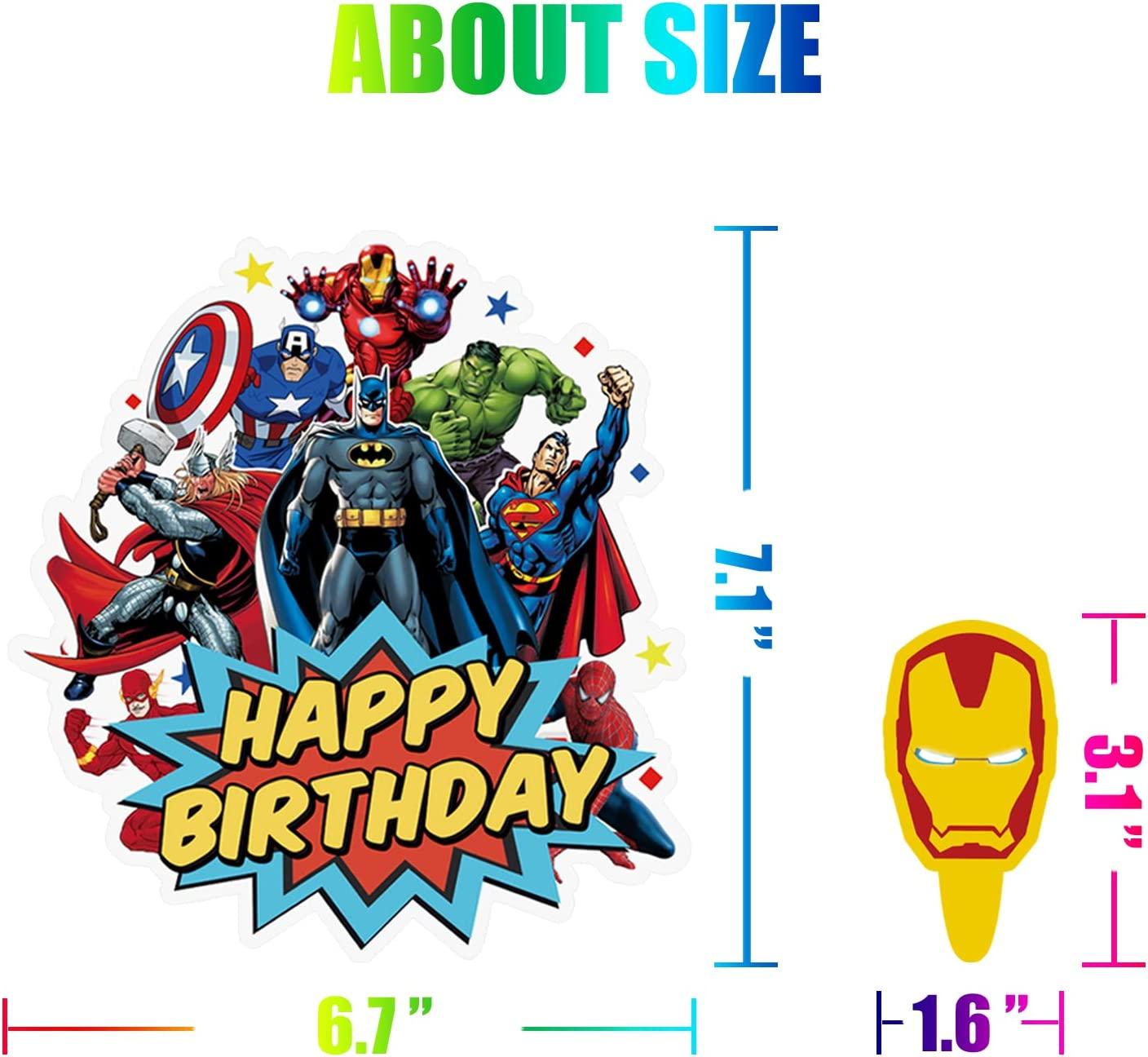 17 Toppers for Superhero Birthday Cake Toppers Cupcake Toppers Set Cake