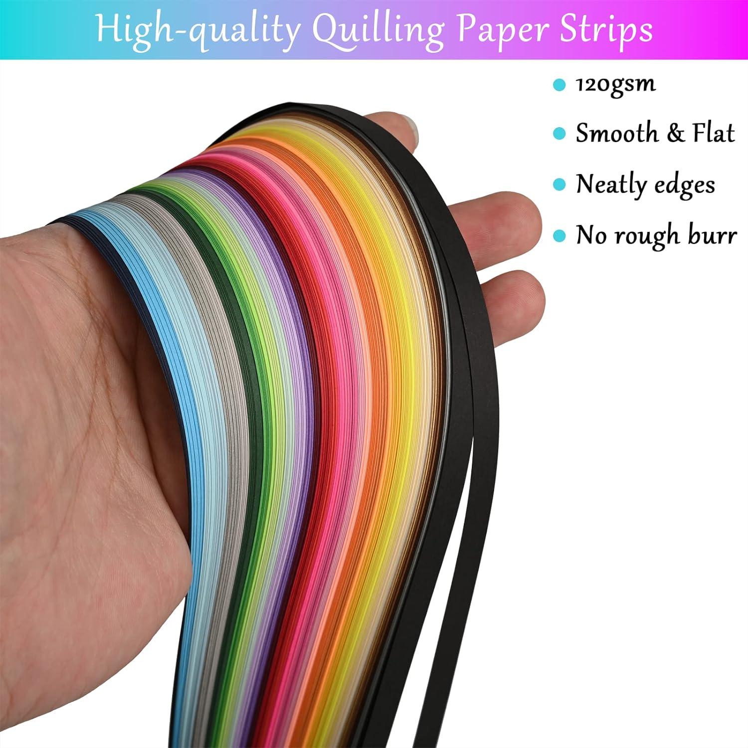 YURROAD 36 Colors Quilling Paper Strips Kit 720 Strips Length 54cm