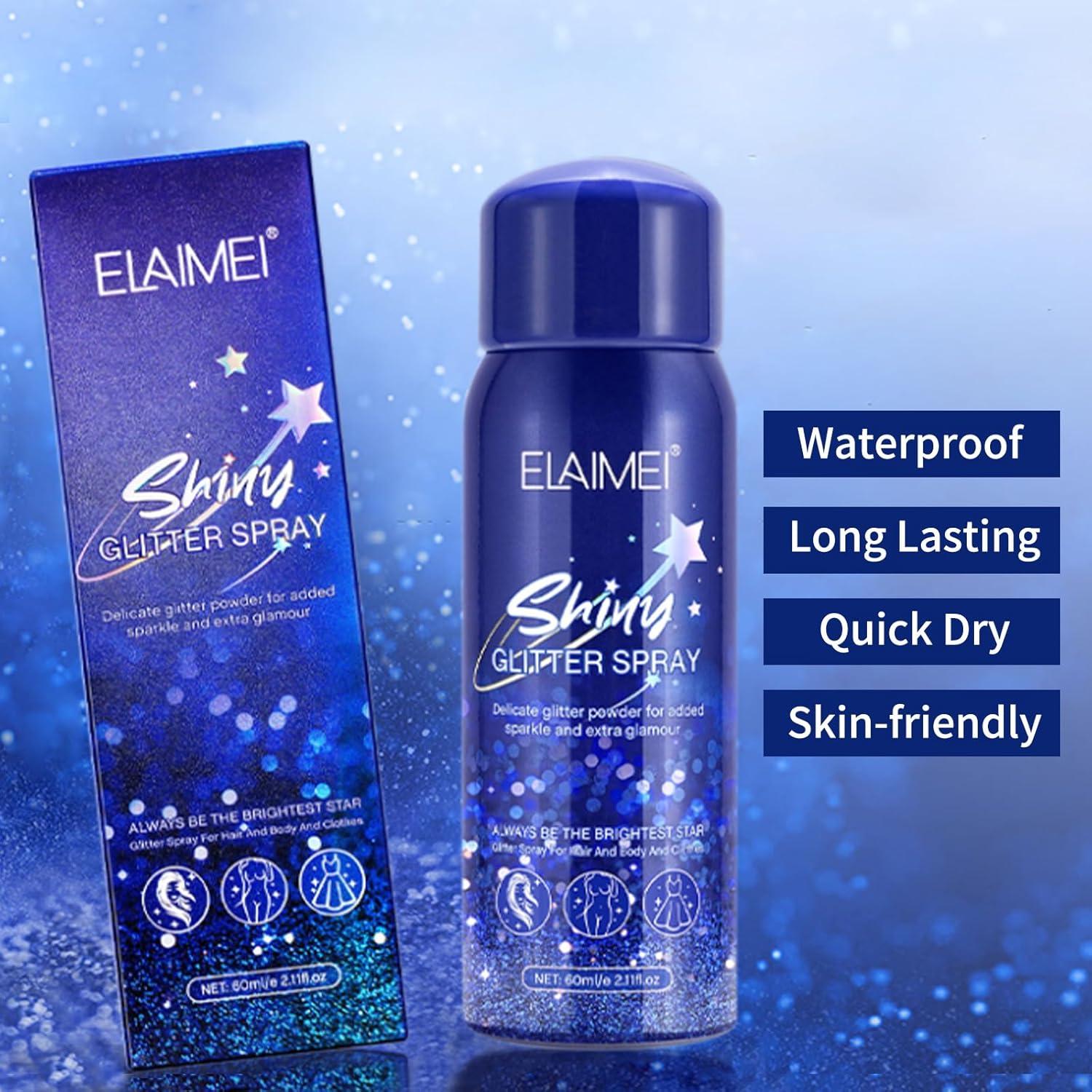Shiny Glitter Spray Body Glitter Spray Hair Glitter Spray Glitter Spray for Hair and Body (2.11 oz)
