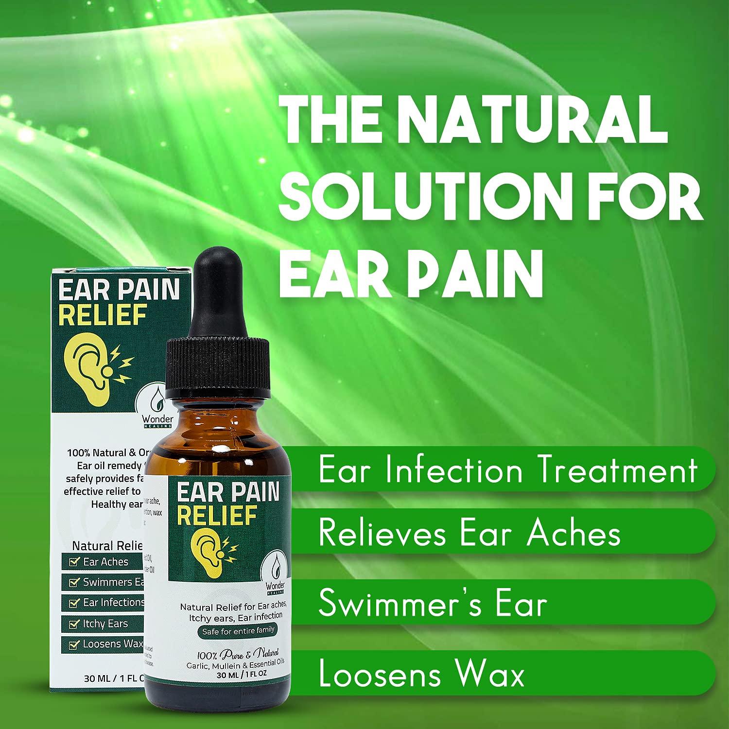 Ear Pain Relief, Relieves Ear Aches, Infections, Swimmer's Ear, Loosens