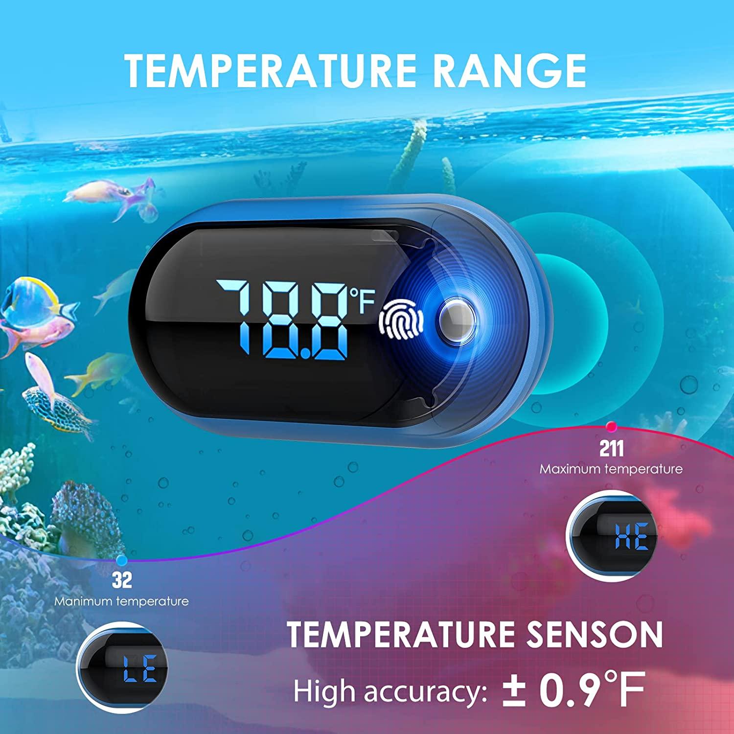 LED Fish Tank Thermometer, PAIZOO Digital Aquarium Thermometer with