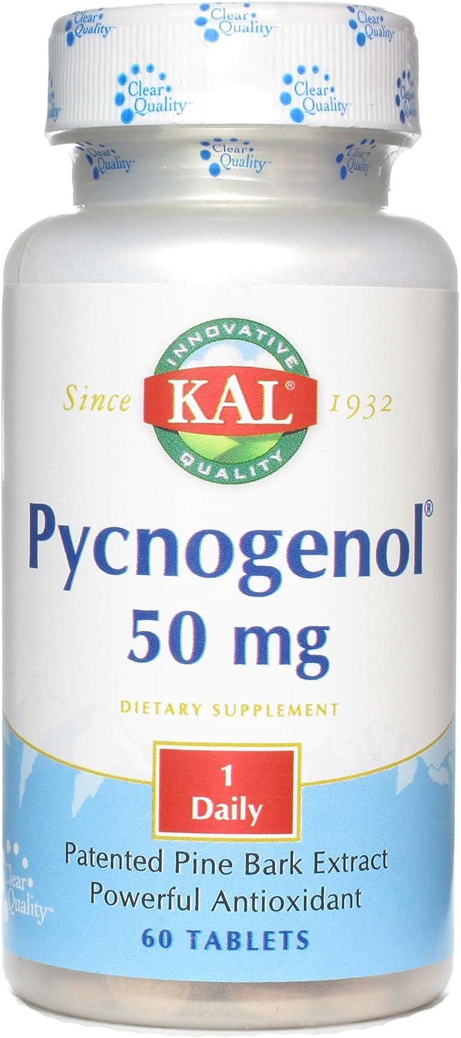 KAL 50 mg Pycnogenol Tablets 60 Count Powerful Antioxidant Supplement