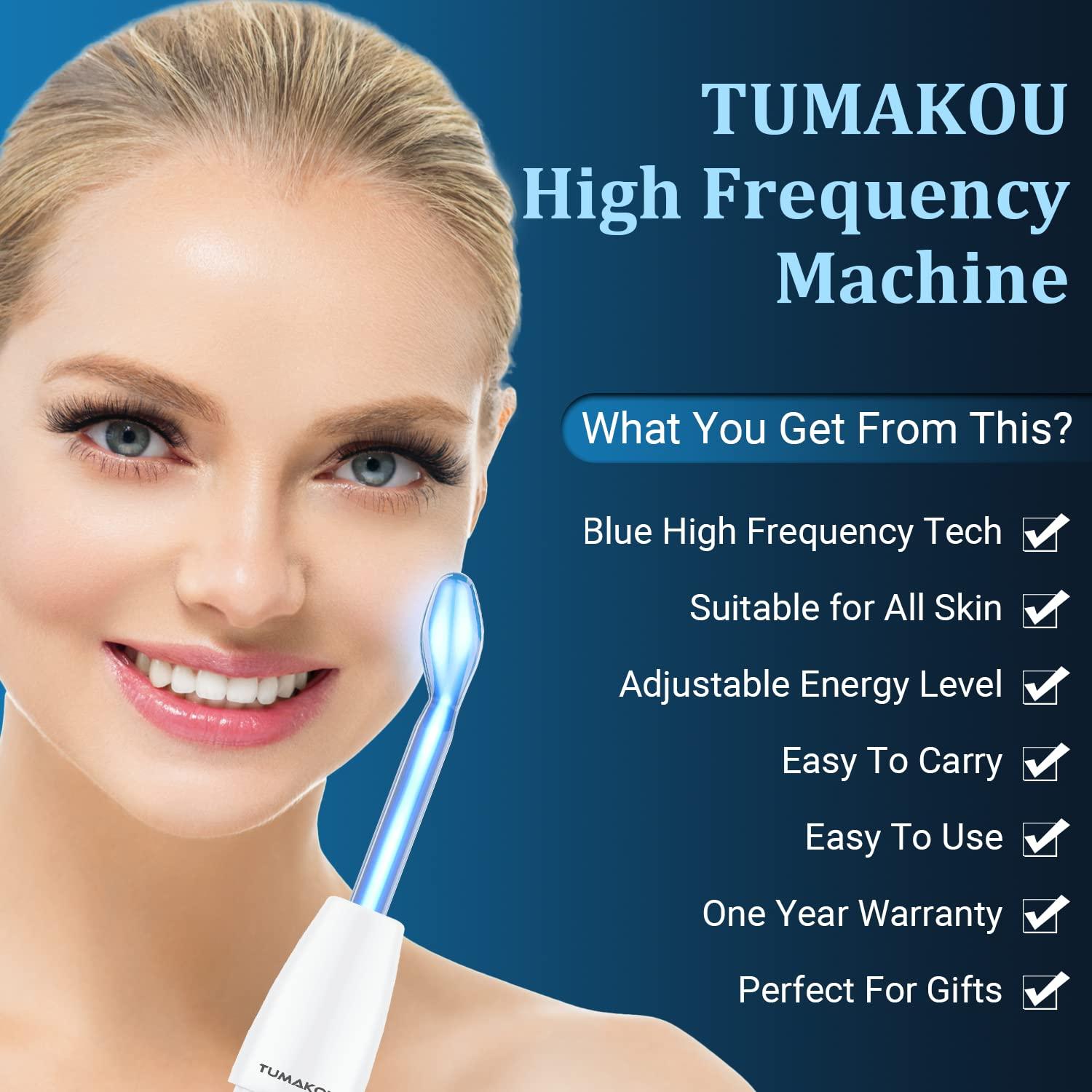 High Frequency Facial Wand TUMAKOU Portable Handheld Blue High
