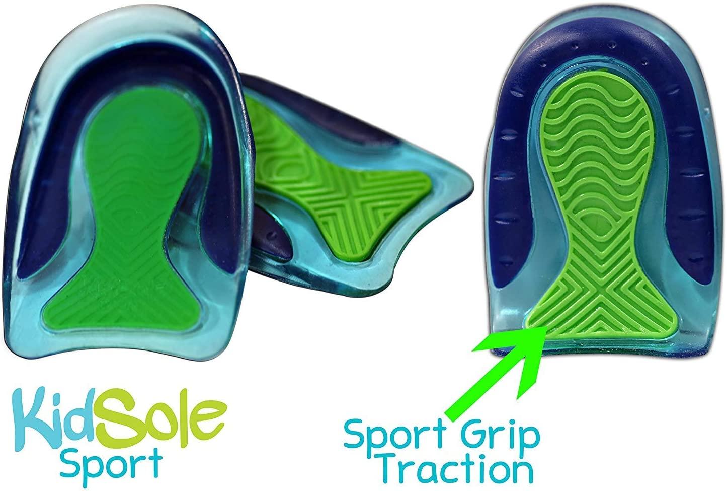 KidSole Sport Traction Shock Absorbing Lightweight Gel Heel Cups for