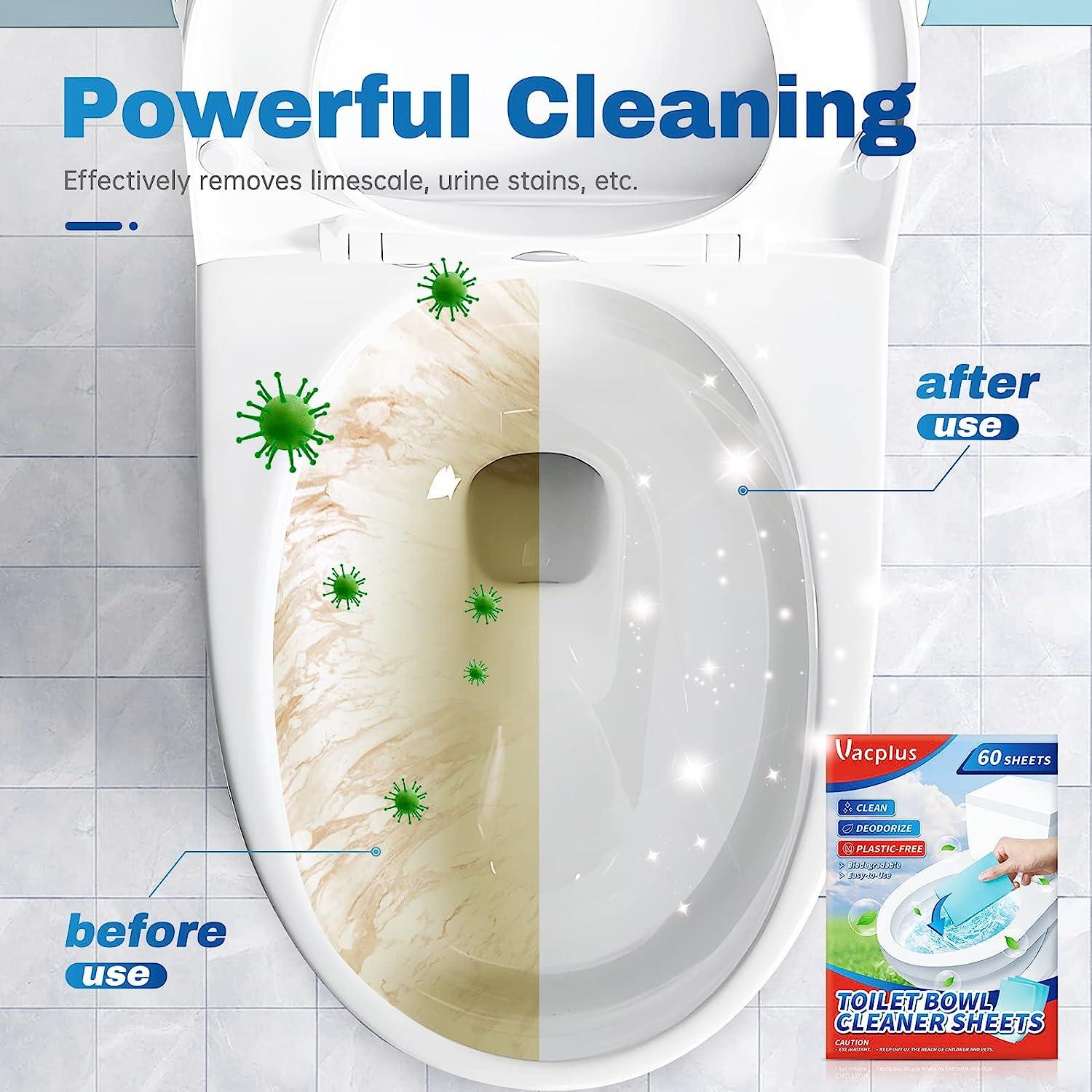 Vacplus Toilet Bowl Cleaners Eco Friendly 60 Sheets Toilet Bowl