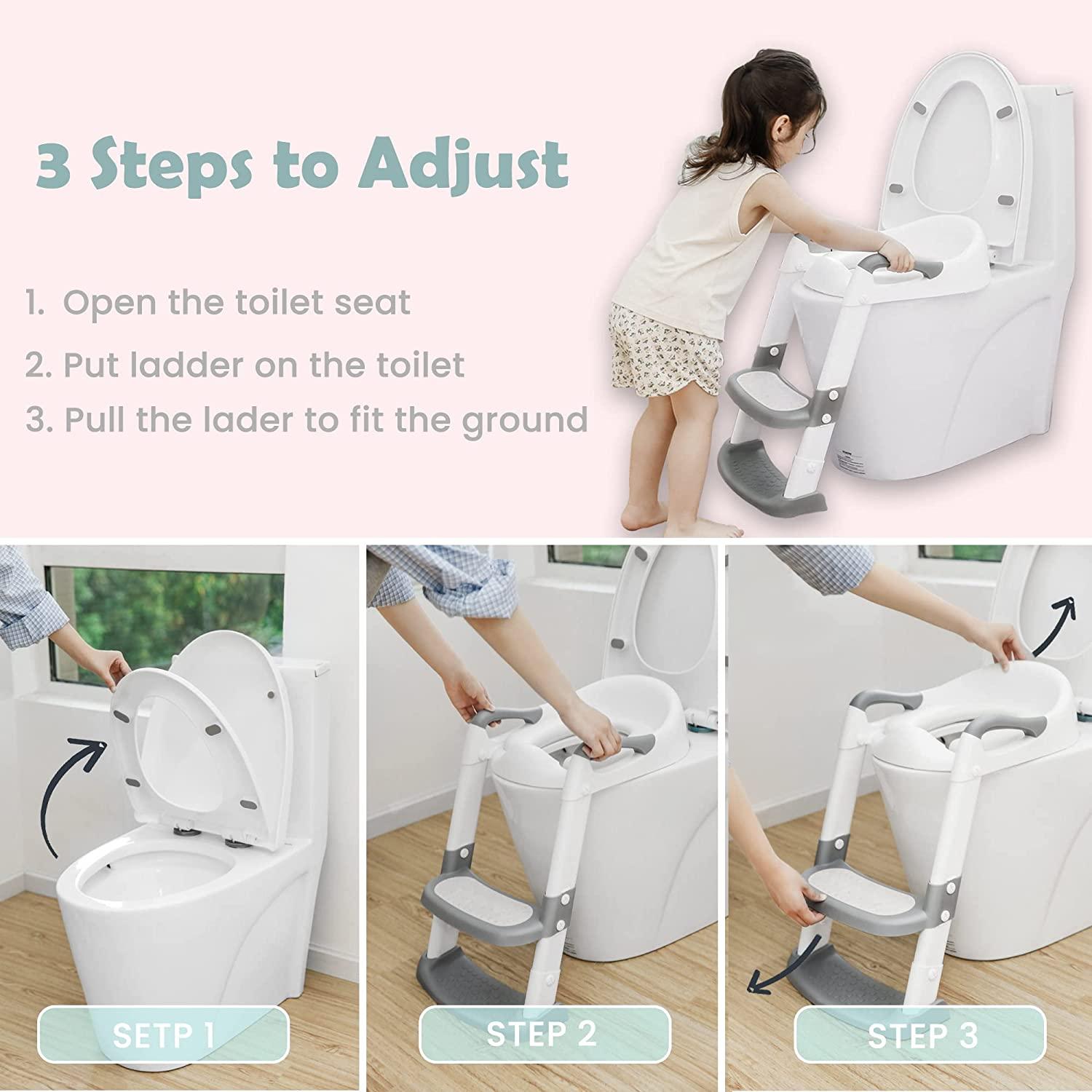 JASSONE Potty Training Seat, Toddler Step Stool, 2 in 1 Potty Training