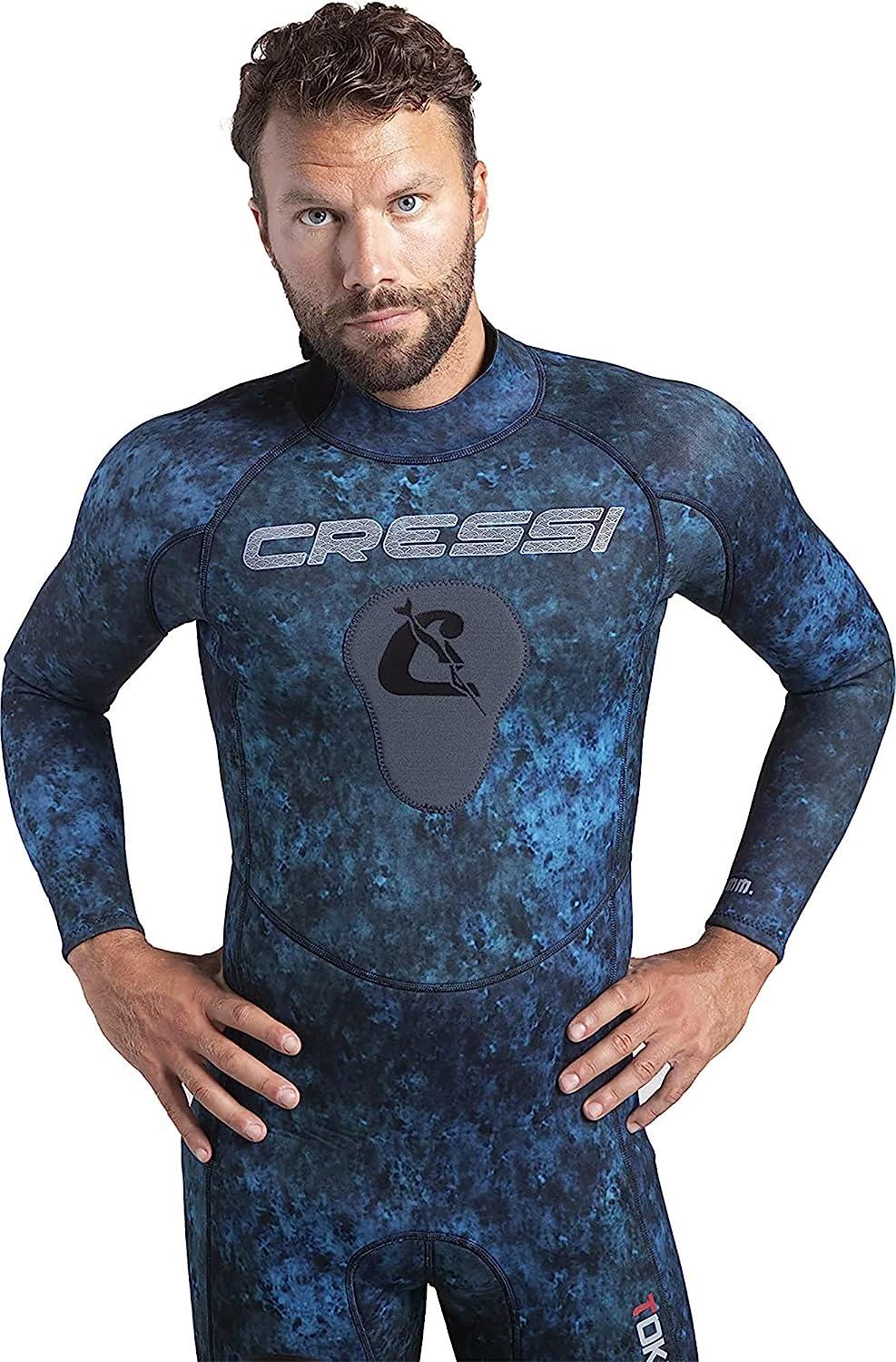 Cressi Spearfishing and Freediving One-Piece Wetsuit with Loading Chest  Pad, Knee Protection, Anatomical Design - Tokugawa: Designed in Italy Medium