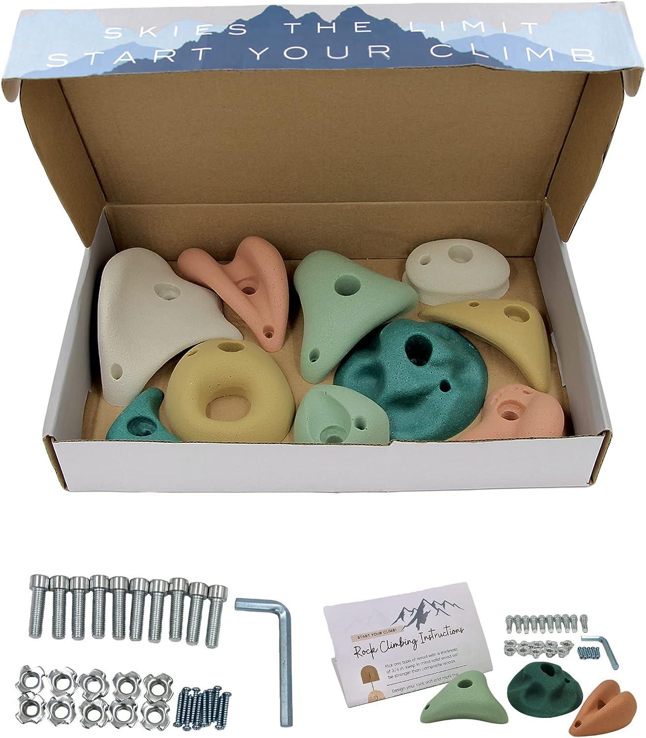 Premium Rock Climbing Holds for Kids by Everett & Avery Co. Indoor