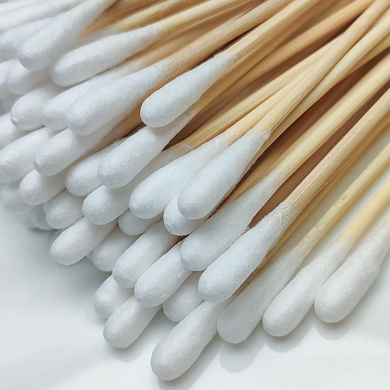 Bamboo Cotton Swabs 500 Count Biodegradable 6 inch Cotton Buds